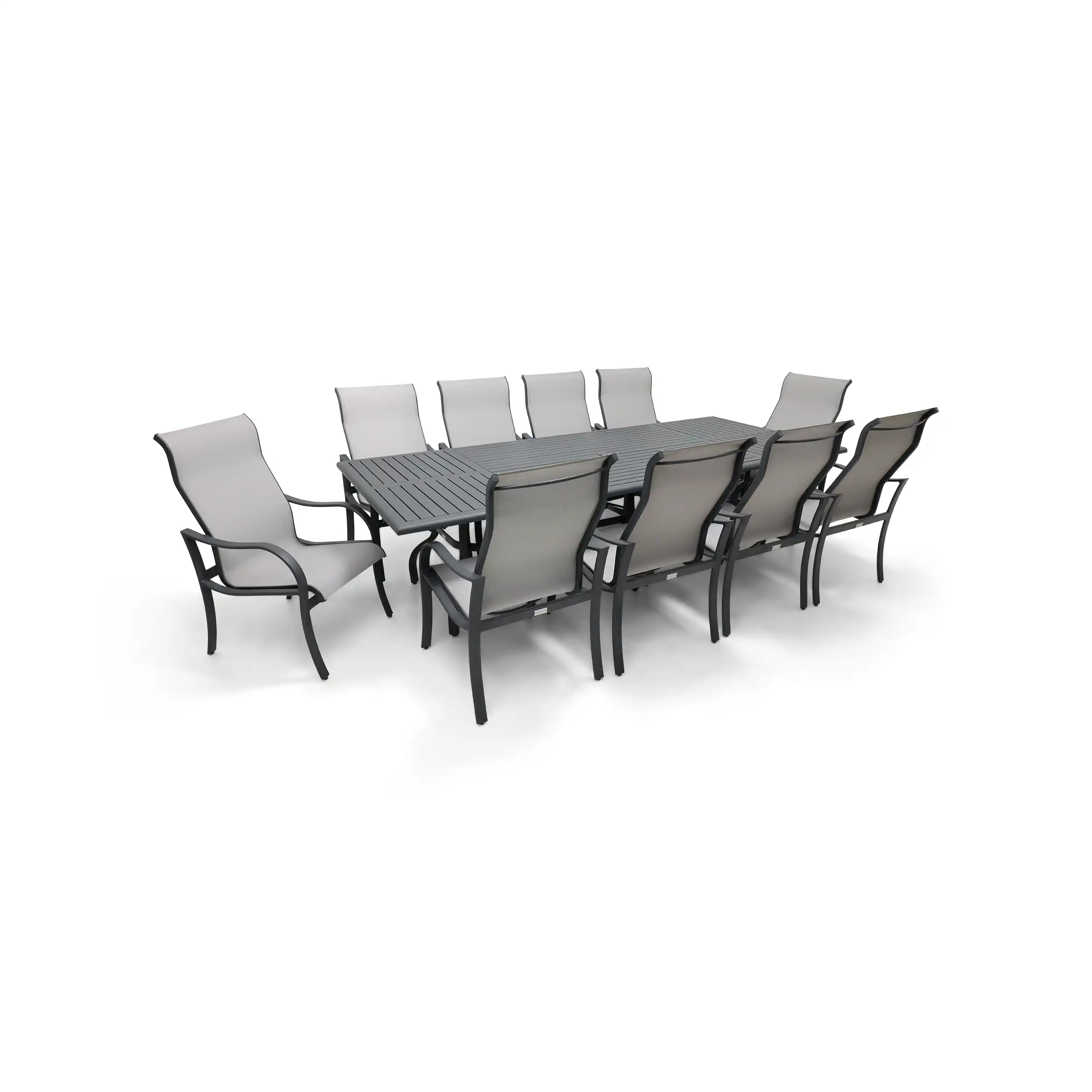 Coastline 11 Piece Graphite Dining Group W/ 44"x112" Rect. Table - Image 4
