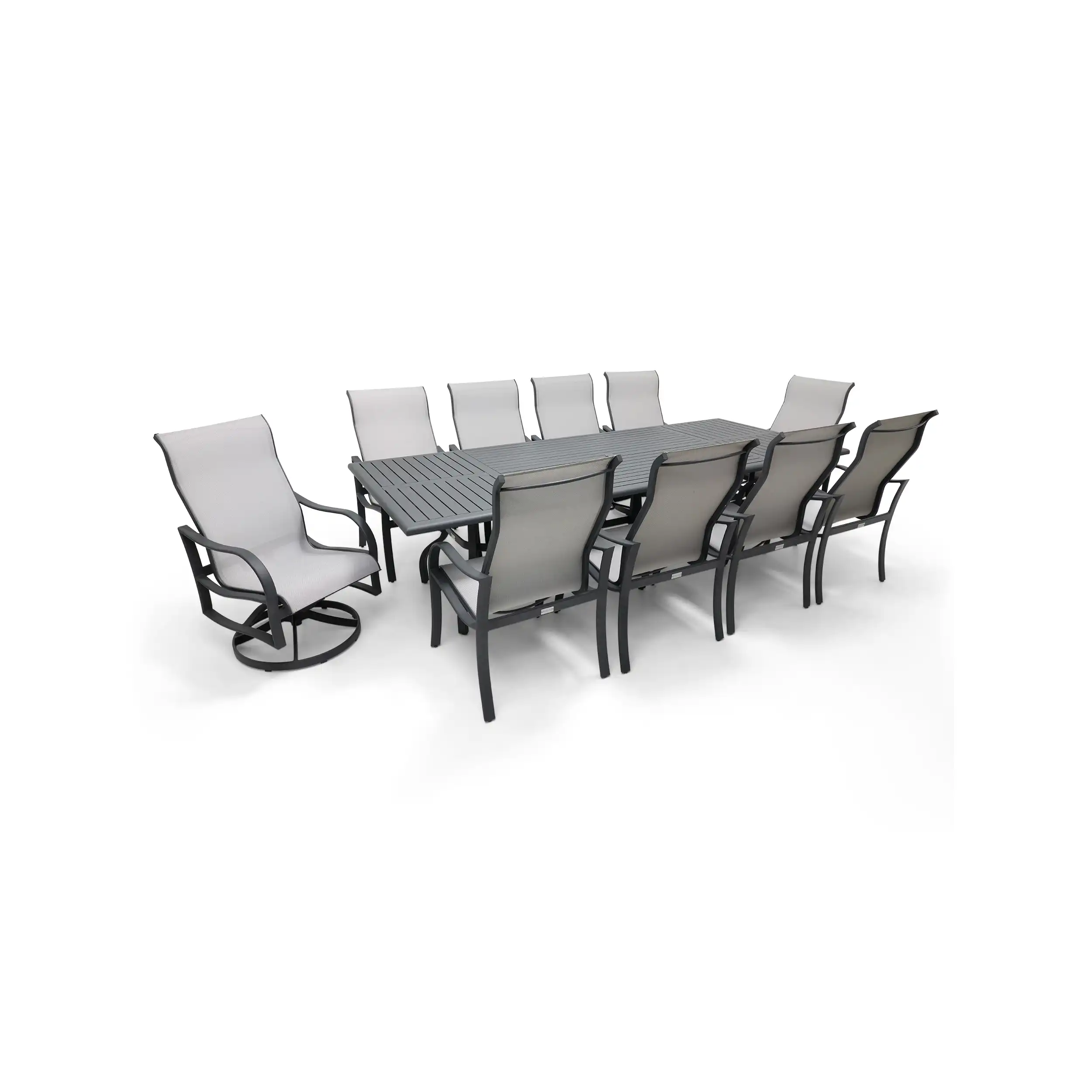 Coastline 11 Piece Graphite Dining Group W/ 44"x112" Rect. Table - Image 5