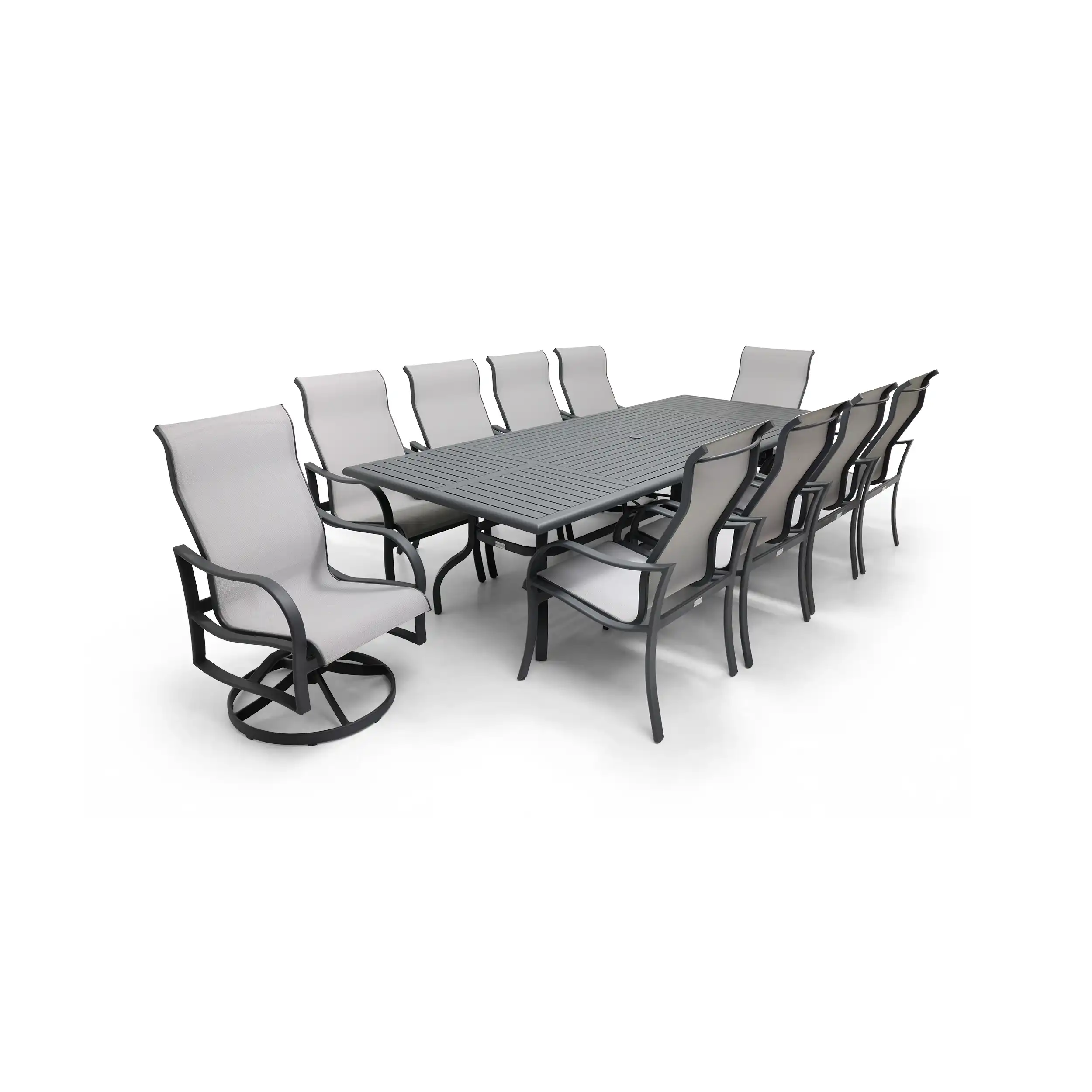 Coastline 11 Piece Graphite Dining Group W/ 44"x112" Rect. Table - Image 6