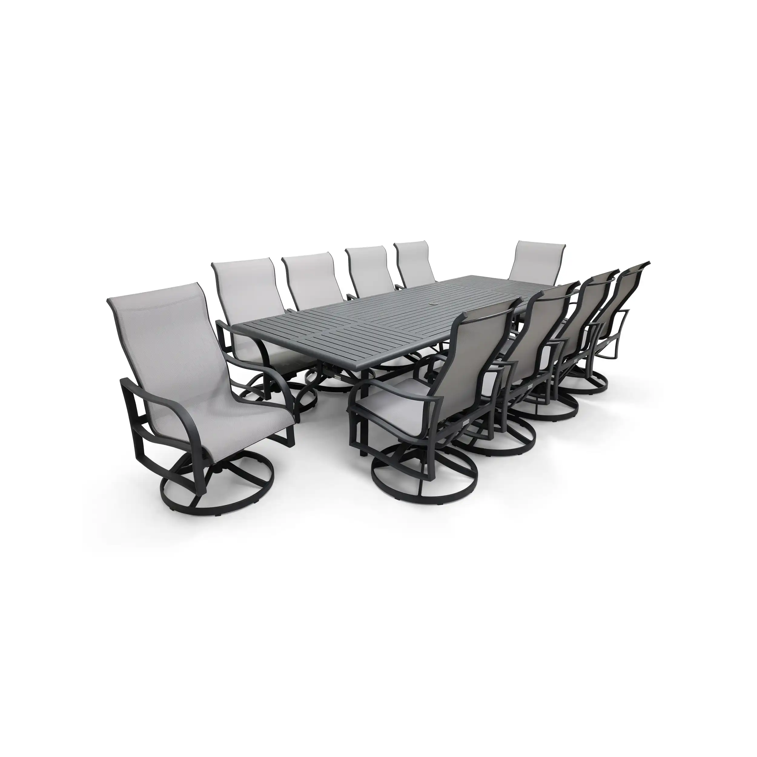 Coastline 11 Piece Graphite Dining Group W/ 44"x112" Rect. Table - Image 8