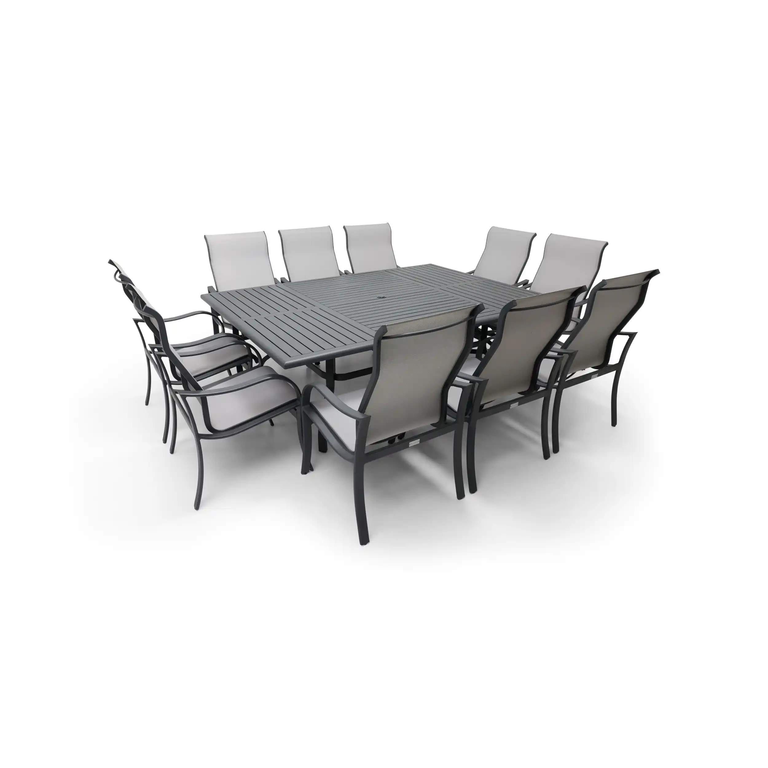 Coastline 11 Piece Graphite Dining Group W/ 60"x84" Rect. Table - Image 2