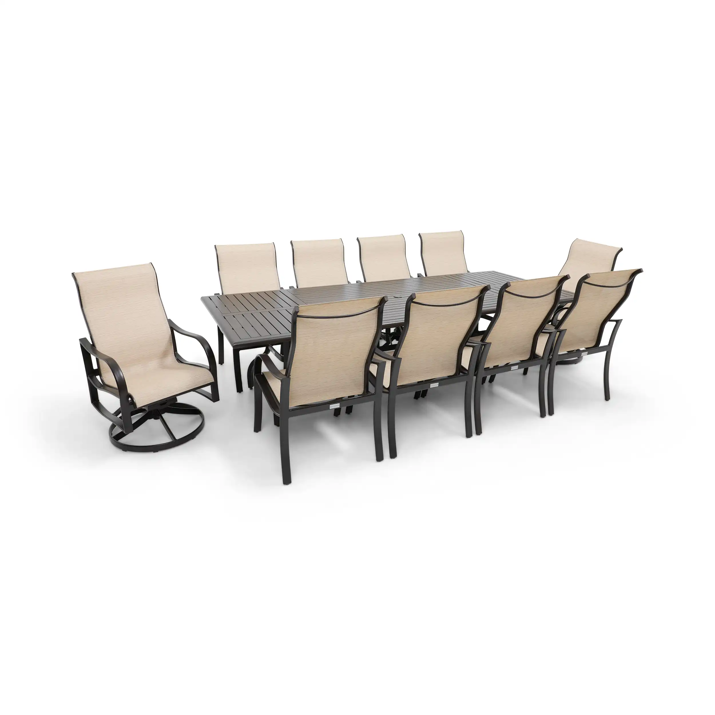 Coastline 11 Piece Scoria Dining Group W/ 44"x112" Rect. Table - Image 4