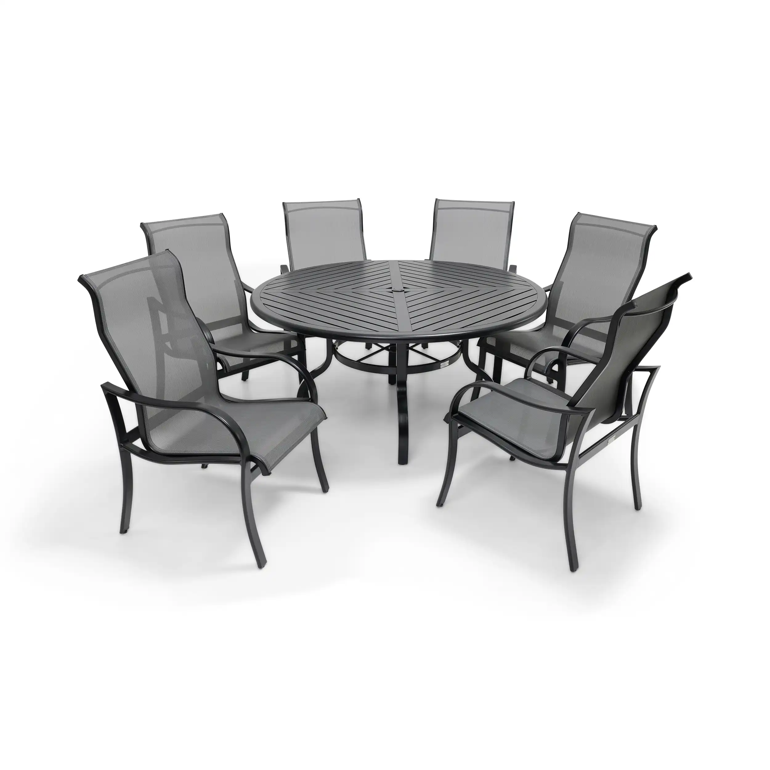 Coastline 7 Piece Black Round Dining Group - Image 2