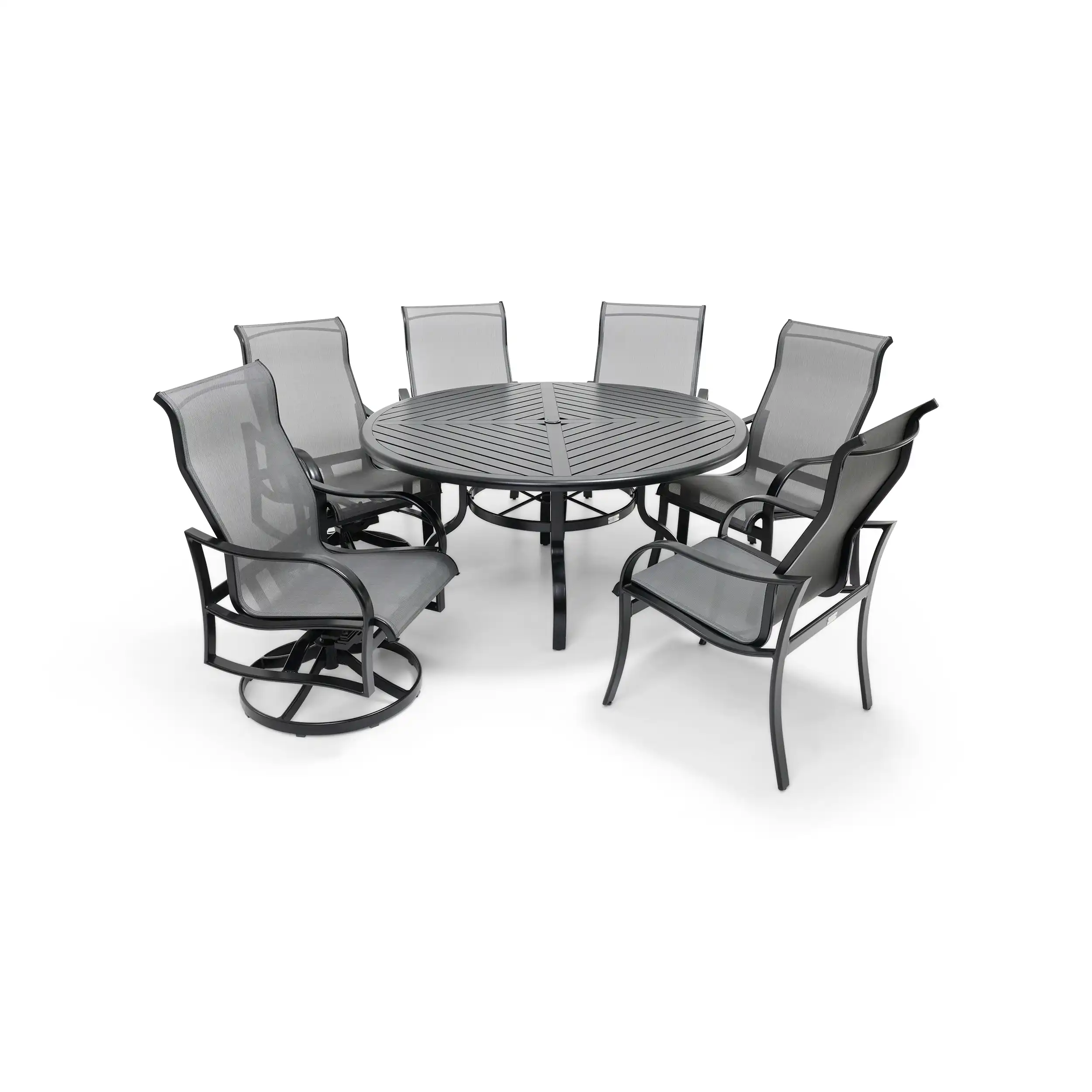 Coastline 7 Piece Black Round Dining Group - Image 3