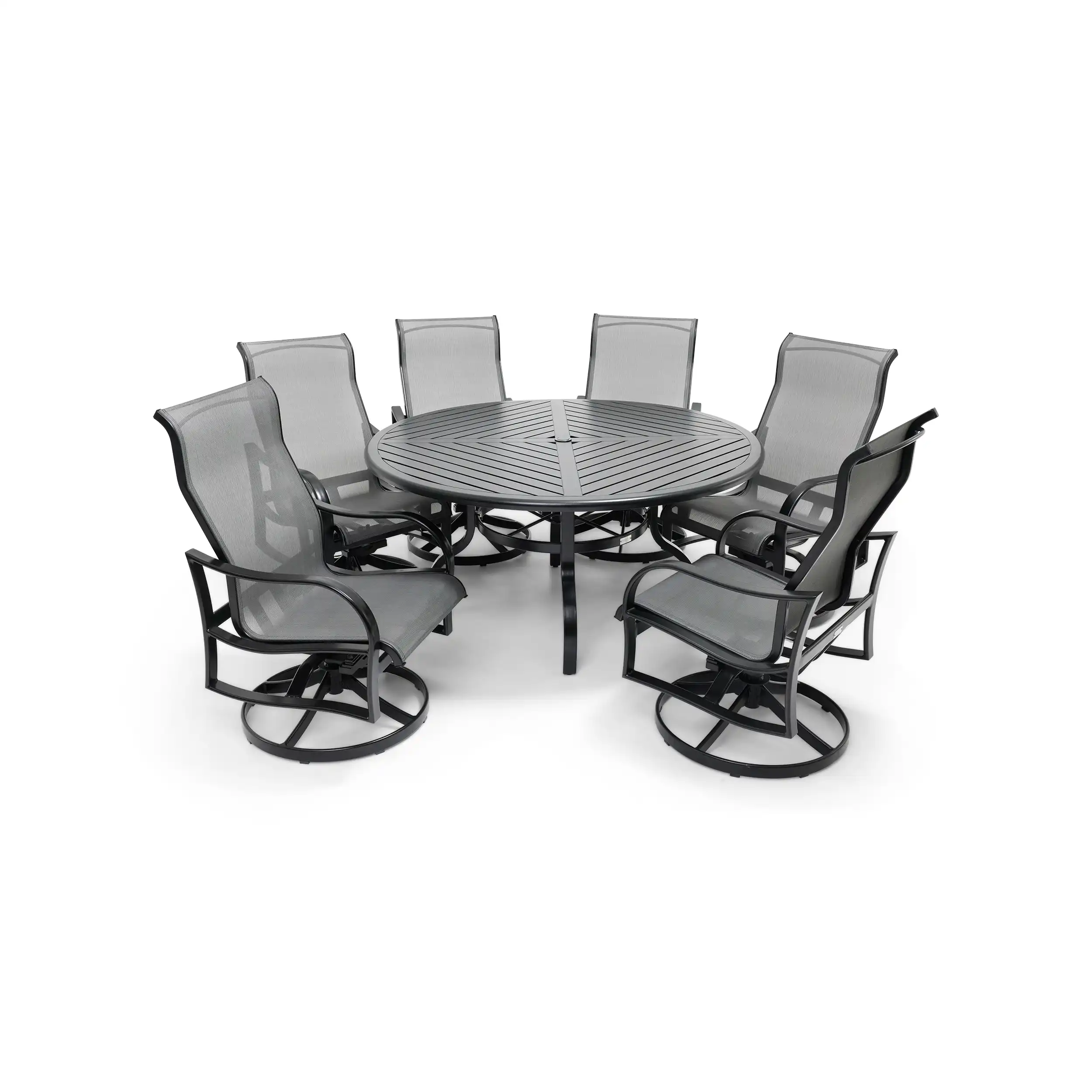 Coastline 7 Piece Black Round Dining Group - Image 4