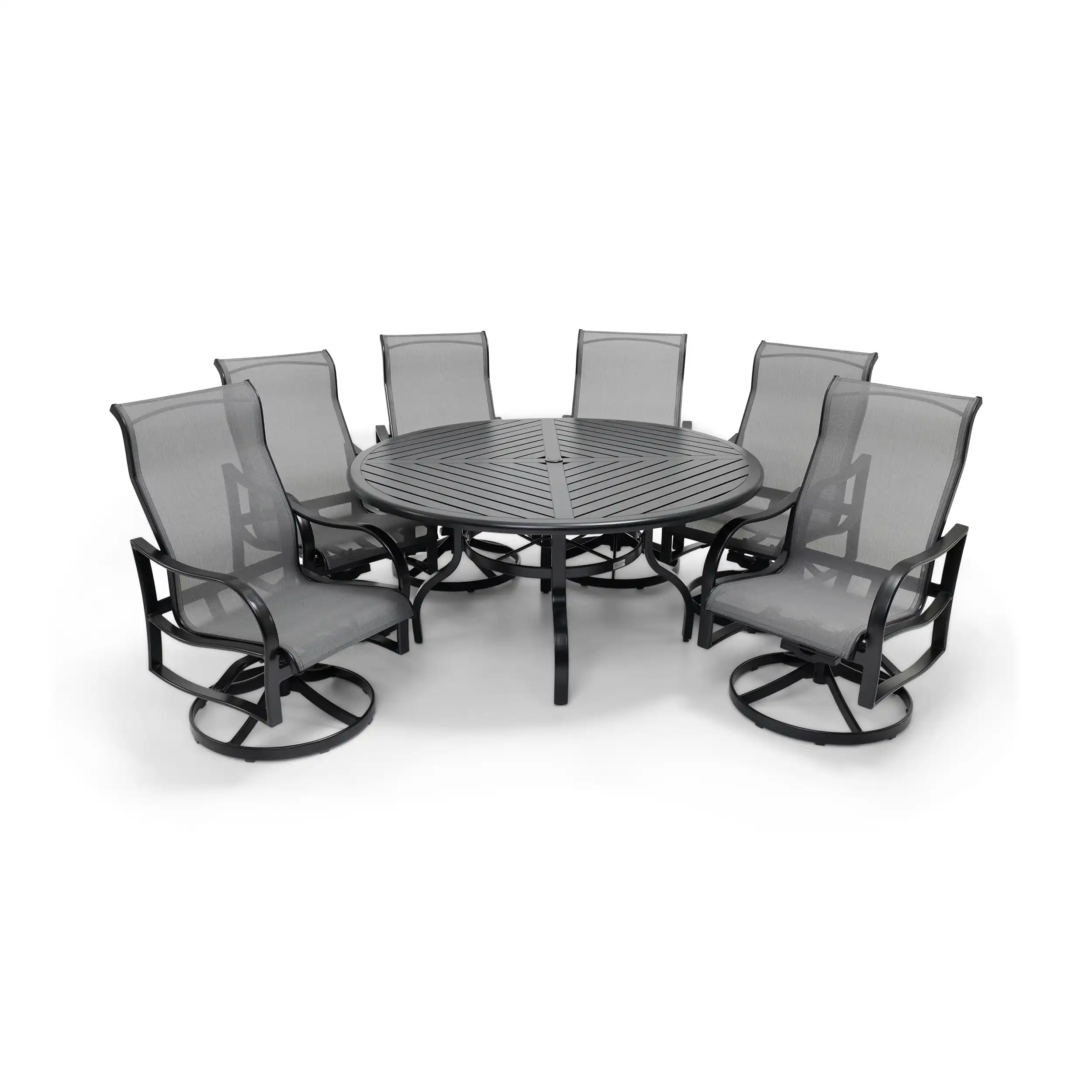 Coastline 7 Piece Black Round Dining Group - Image 5