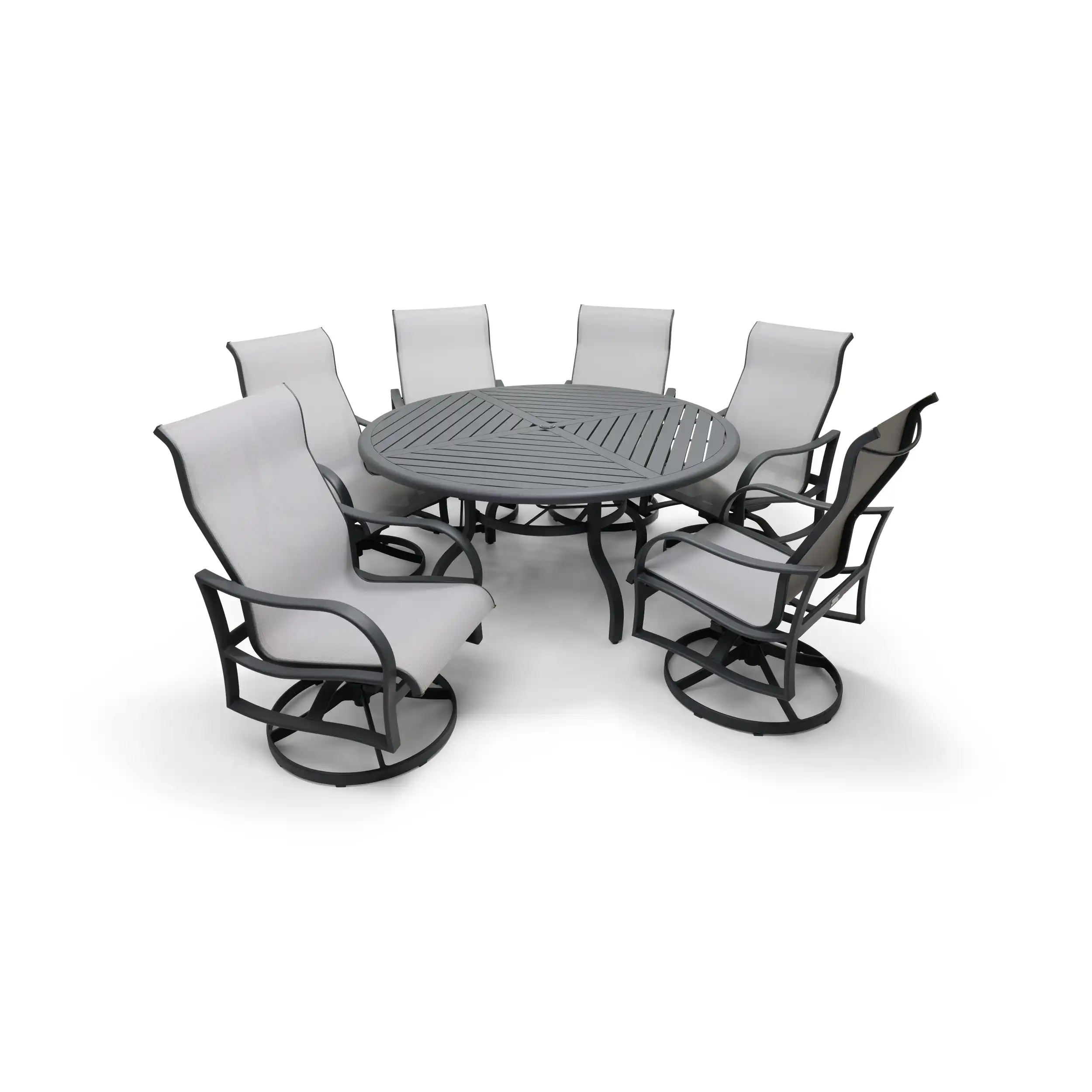 Coastline 7 Piece Graphite Round Dining Group - Image 5