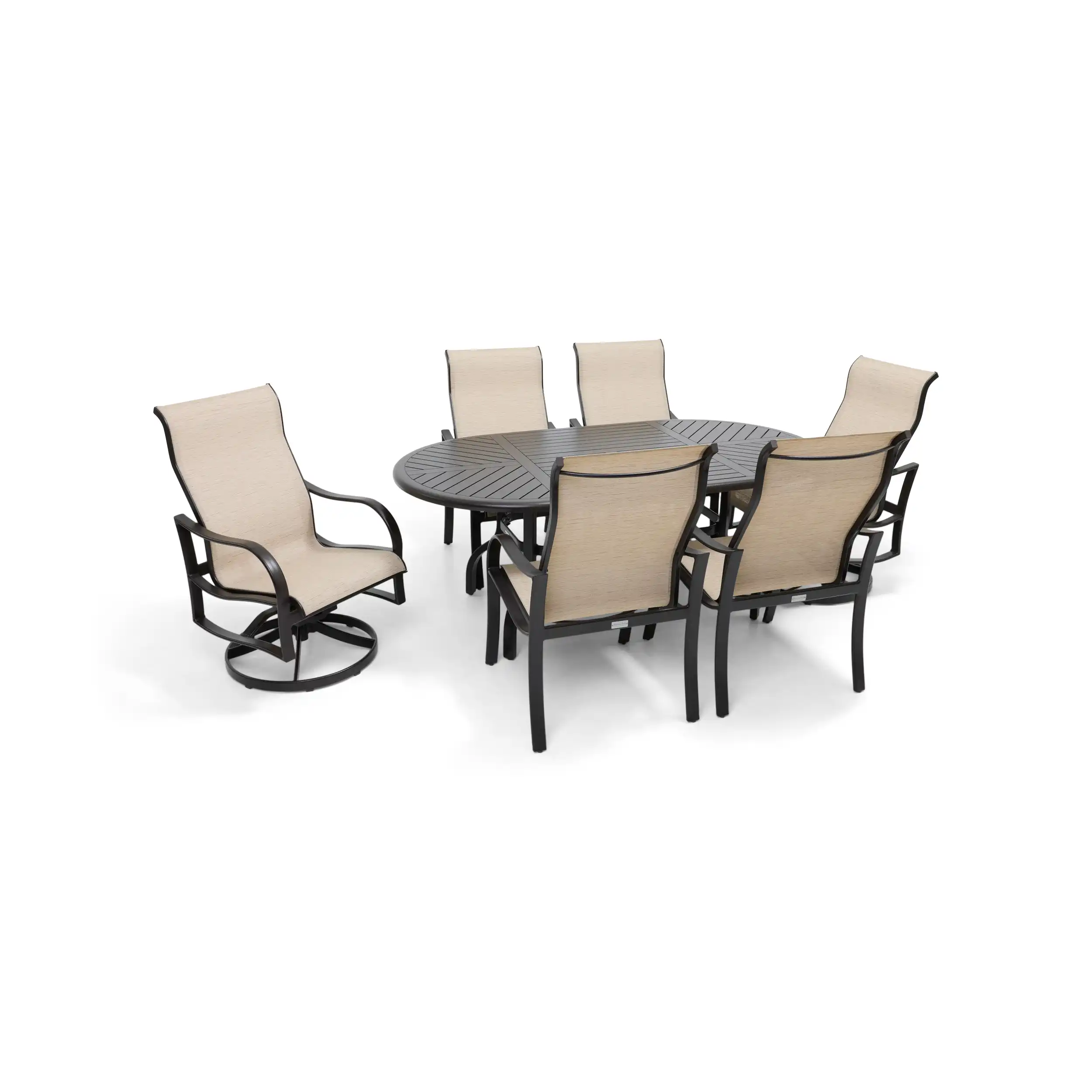 Coastline 7 Piece Scoria Oval Dining Group - Image 4