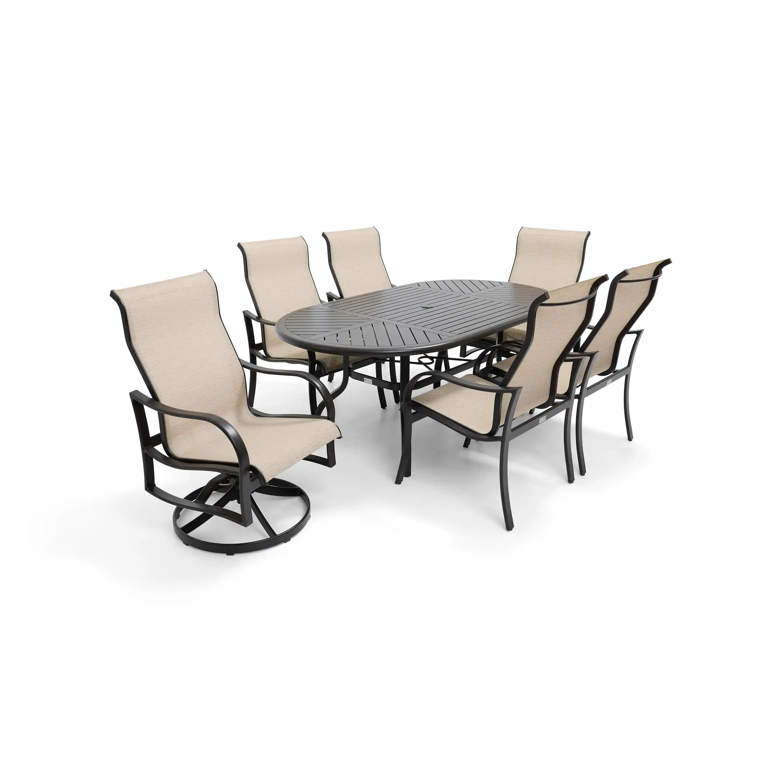 Coastline 7 Piece Scoria Oval Dining Group - Image 5