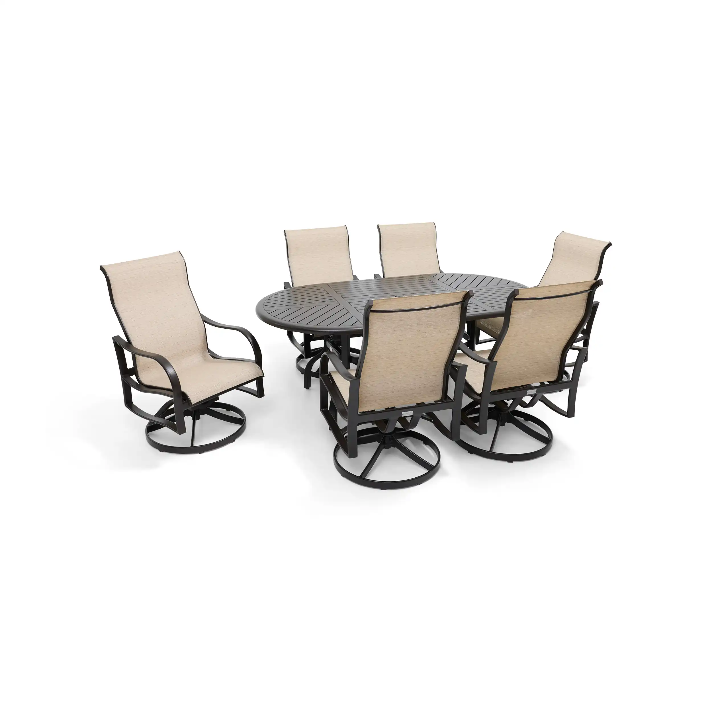 Coastline 7 Piece Scoria Oval Dining Group - Image 6