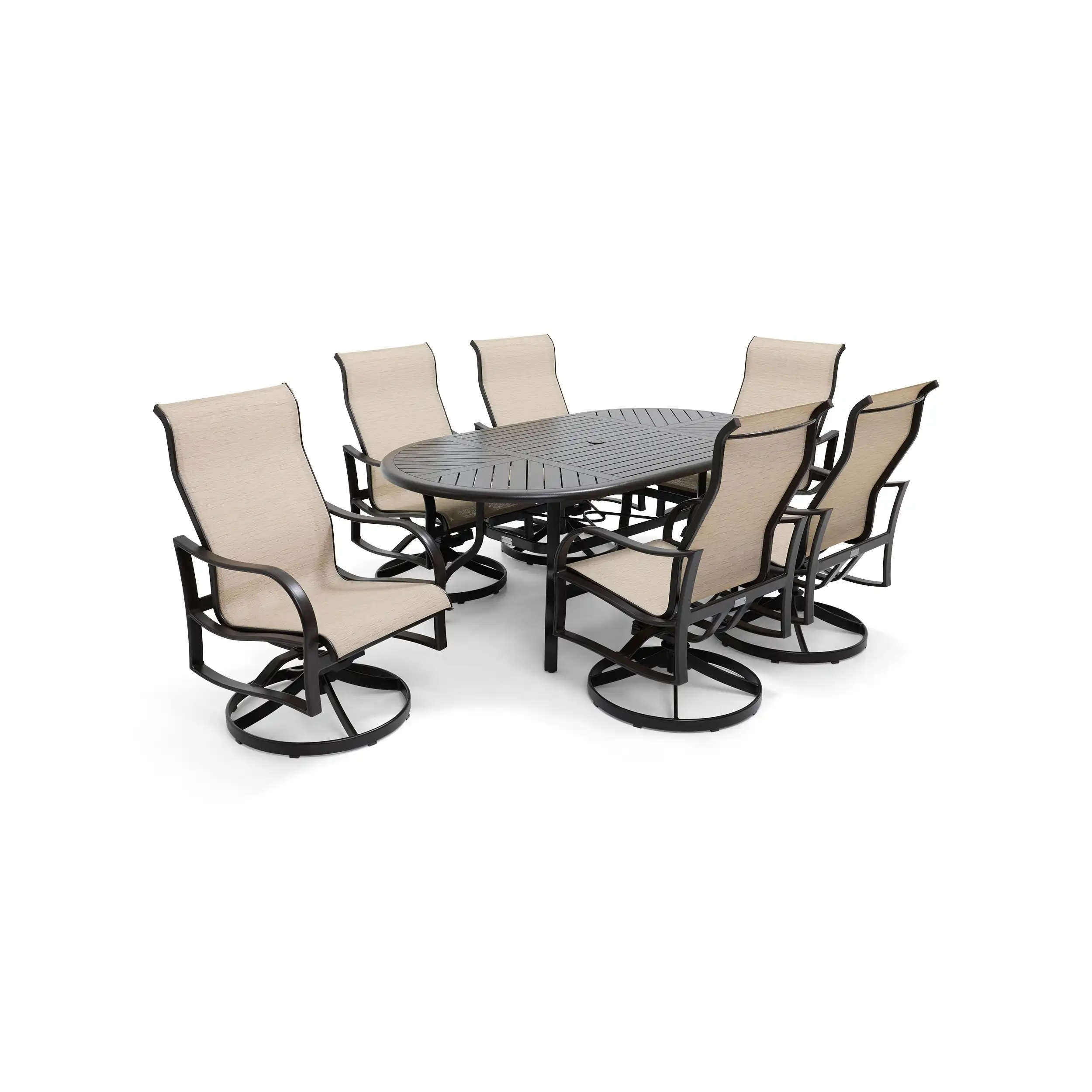 Coastline 7 Piece Scoria Oval Dining Group - Image 7