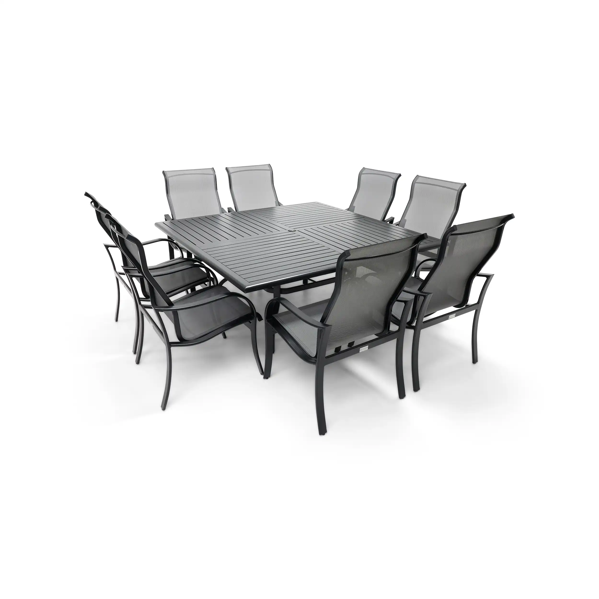 Coastline 9 Piece Black Square Dining Group - Image 3