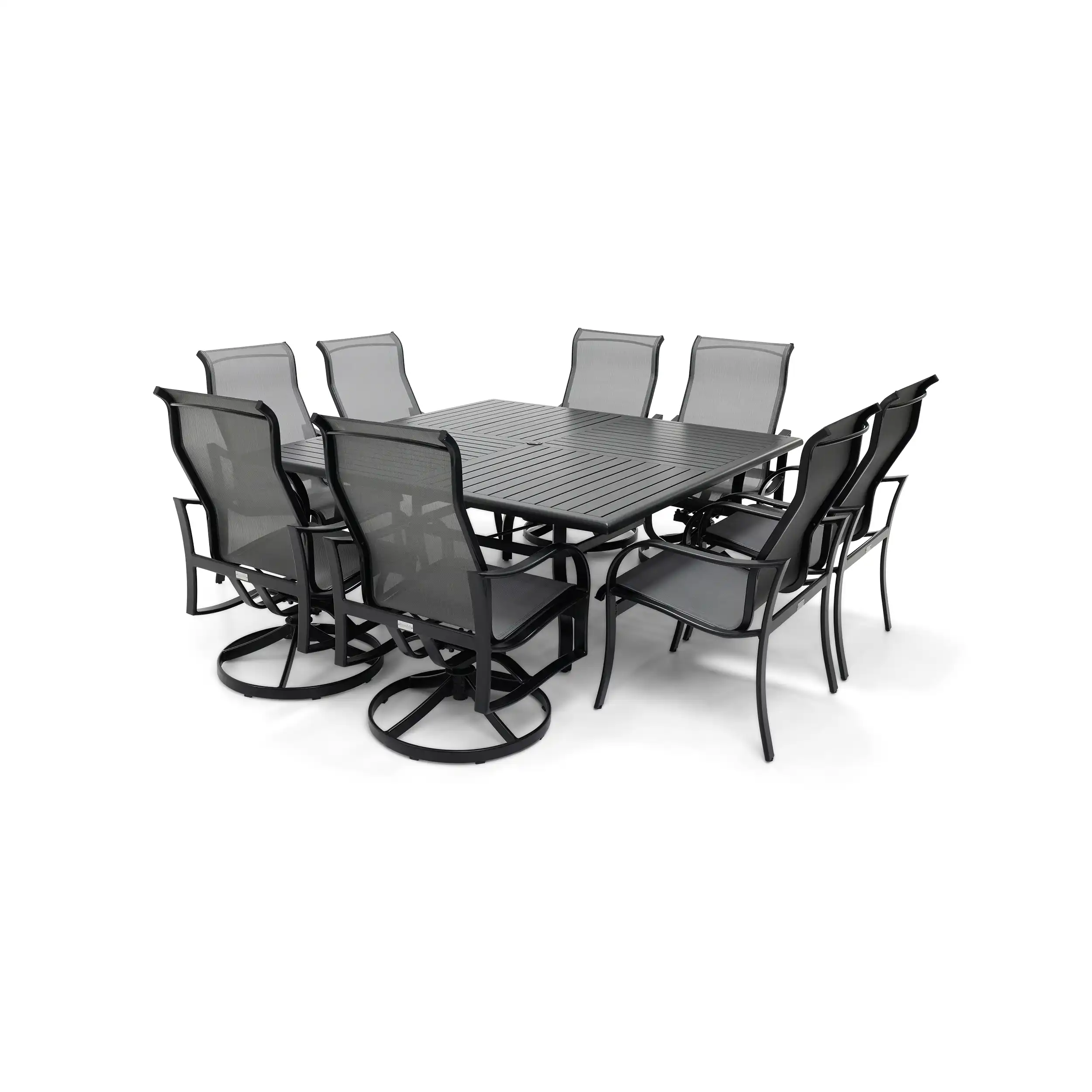 Coastline 9 Piece Black Square Dining Group - Image 4