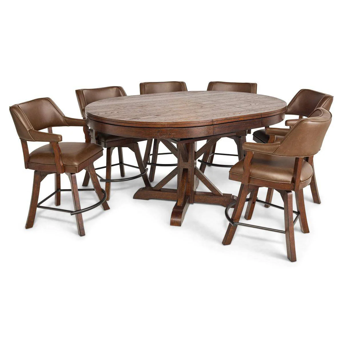 Cumberland 7 Piece Extending Oval Poker Table Set - Image 3