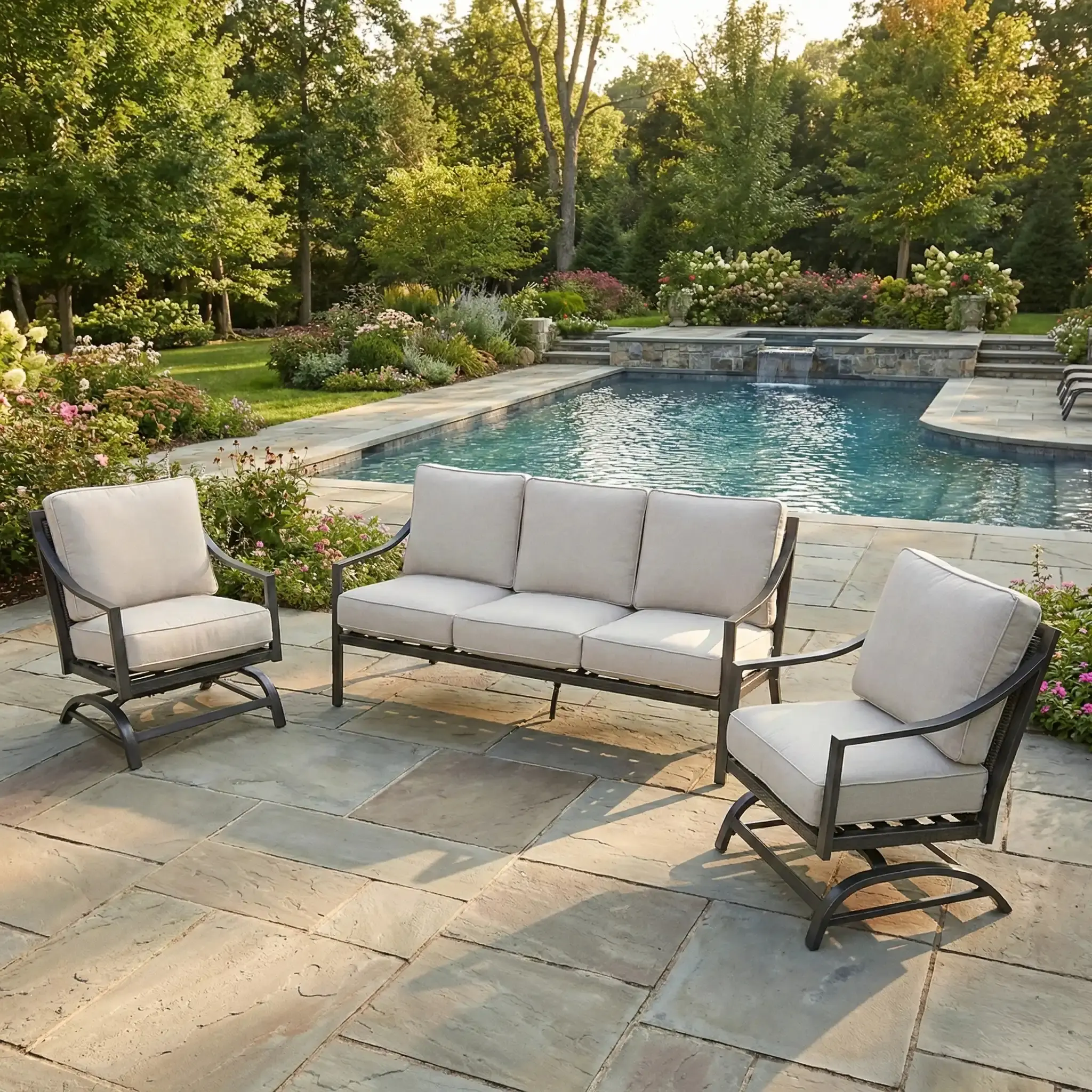 Drake Aluminum 3 Piece Woven Sofa Group