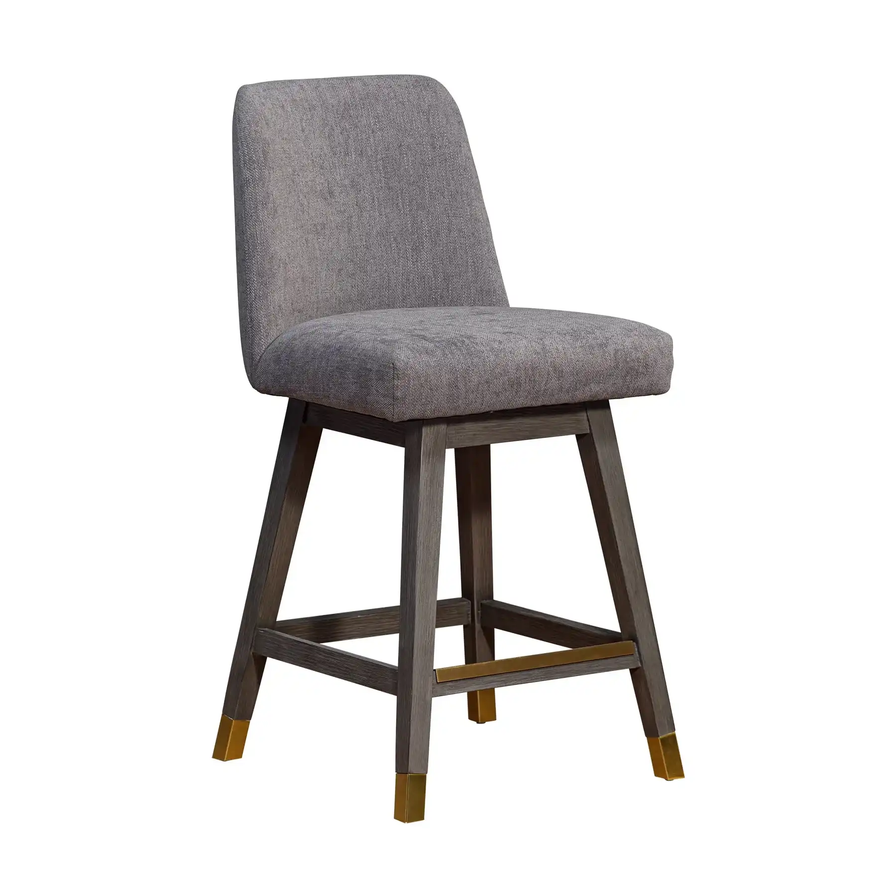 Eliana Swivel 30" Wood Barstool - Grey Oak/Mocha