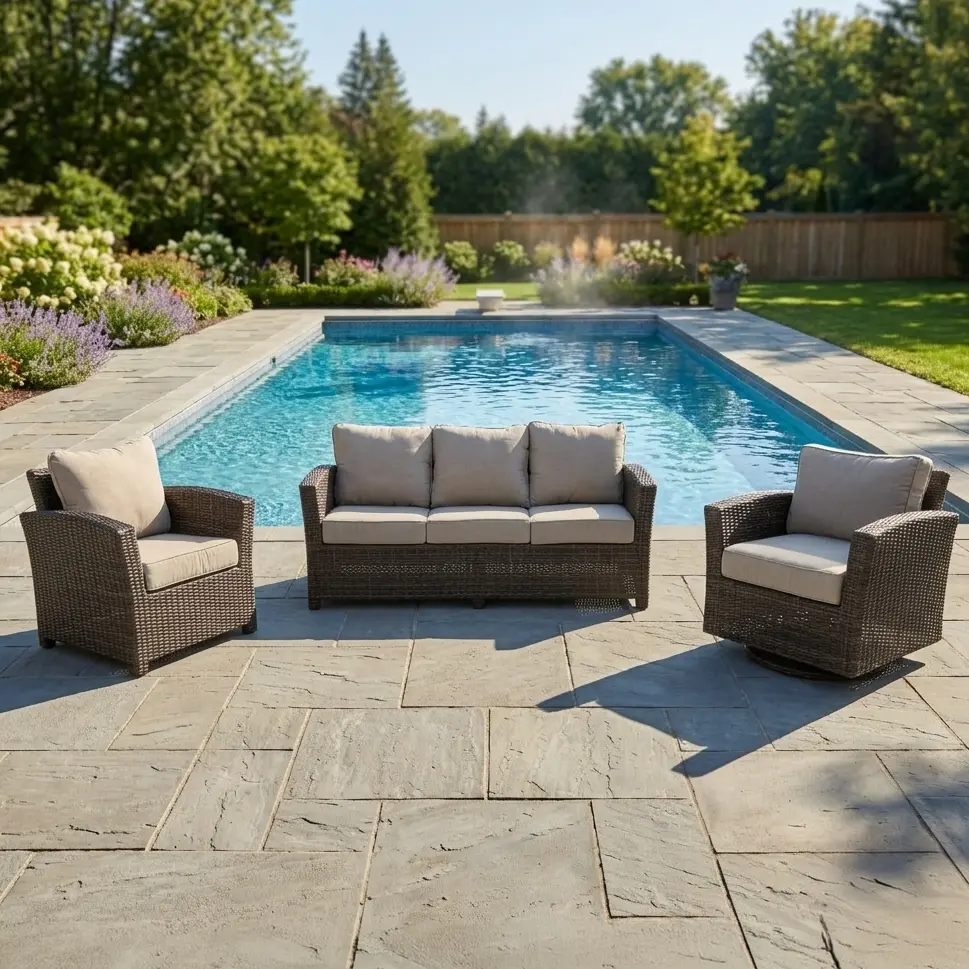 Ellis 3 Piece Sofa Group - Dove Acrylic