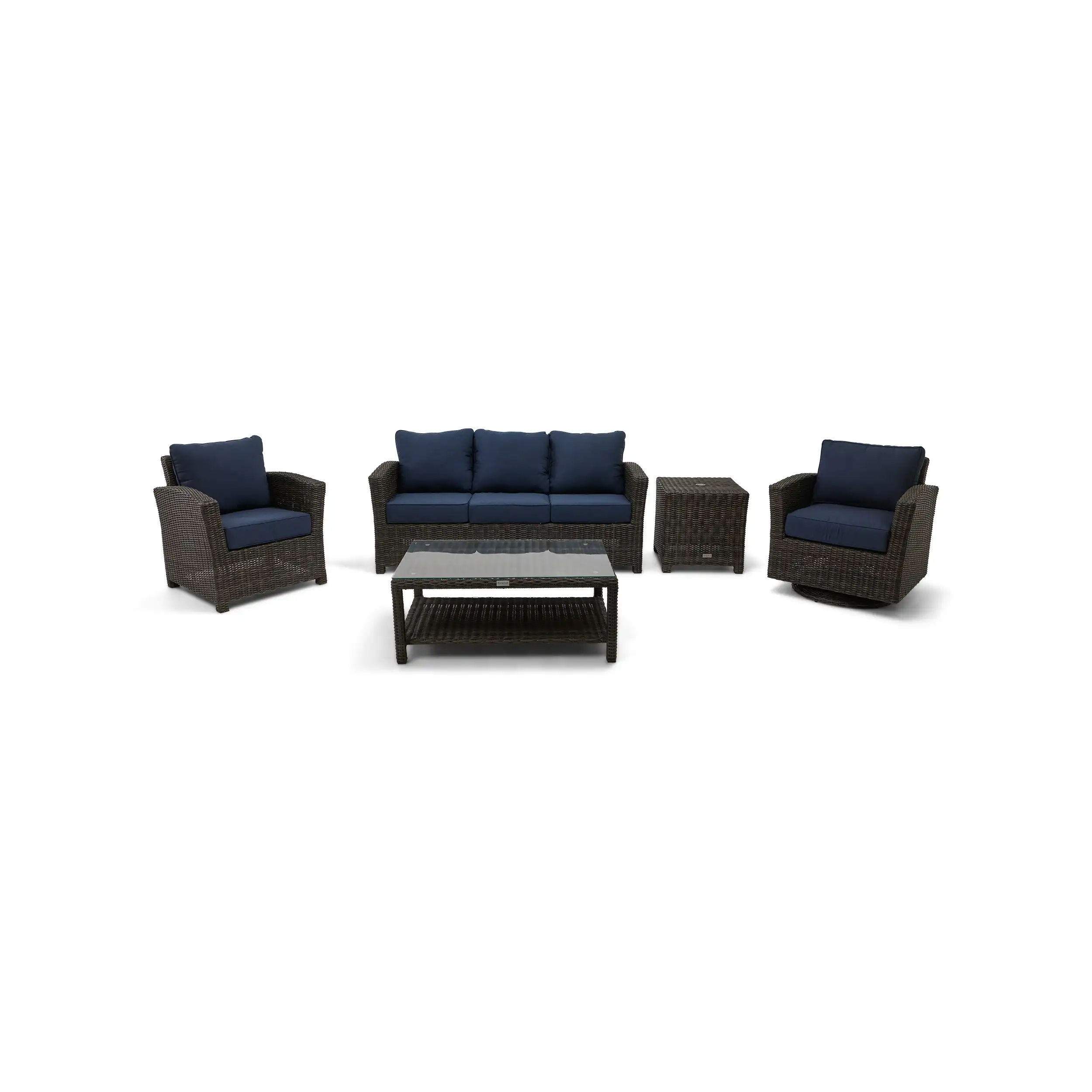 Ellis 5 Piece Sofa Chat Group - Indigo Acrylic - Image 2