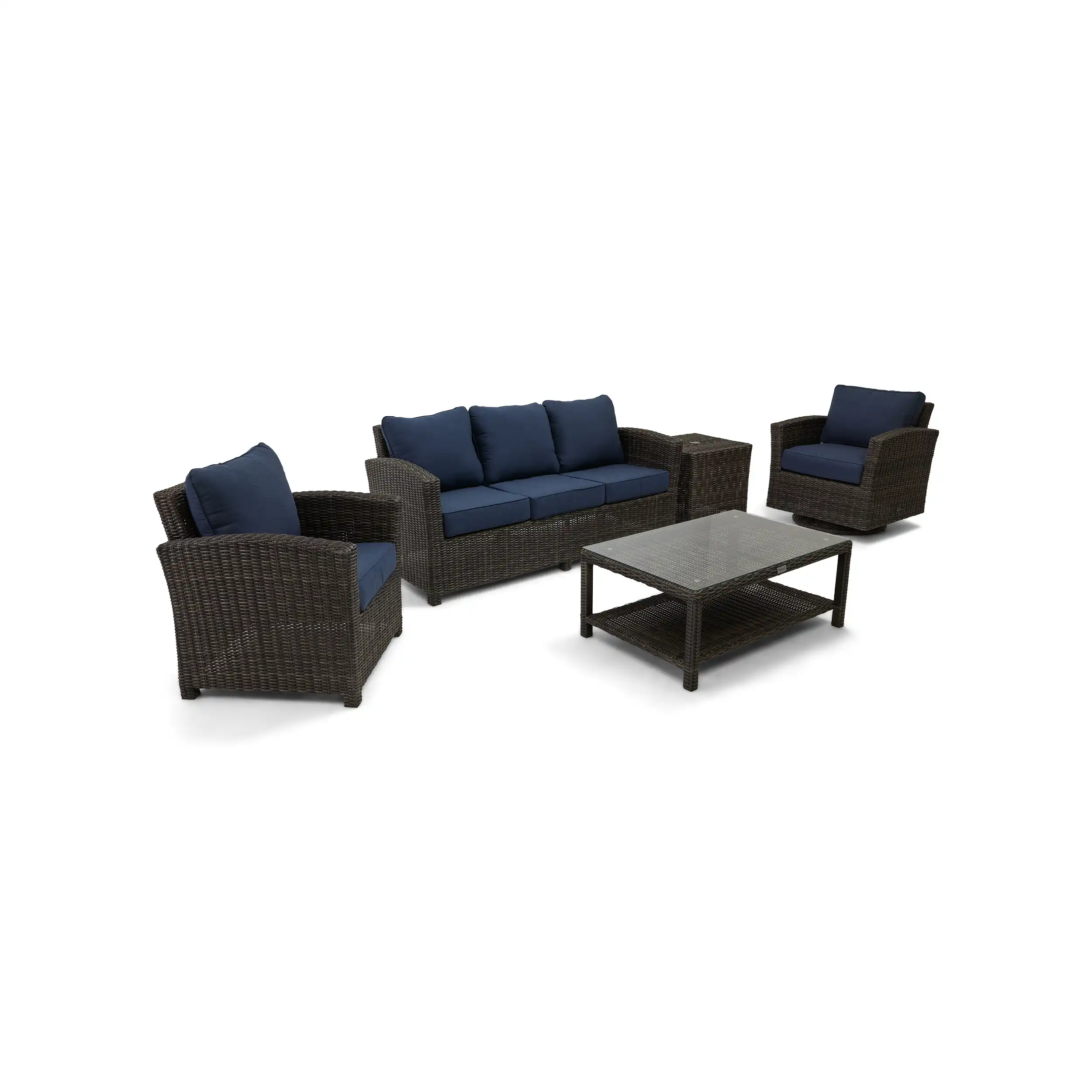 Ellis 5 Piece Sofa Chat Group - Indigo Acrylic - Image 4