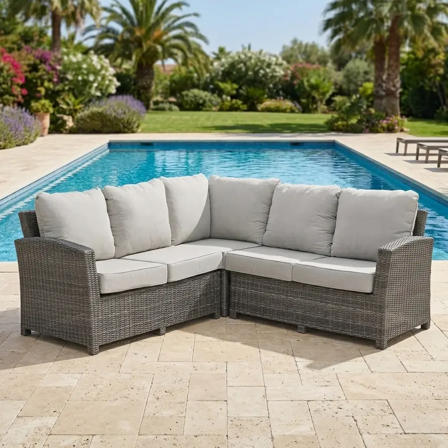 Ellis 3 Piece Sectional Group - Dove Acrylic