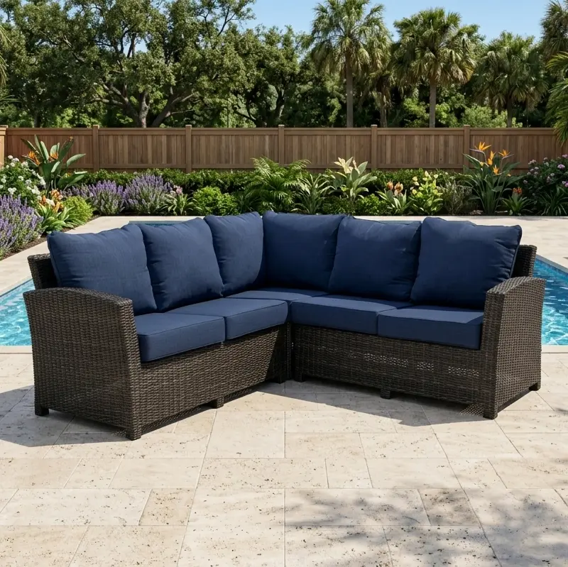 Ellis 3 Piece Sectional Group - Indigo Acrylic
