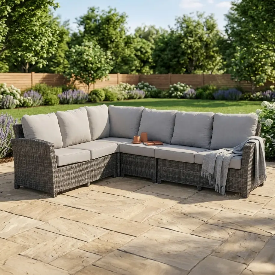 Ellis 4 Piece Sectional Group - Dove Acrylic