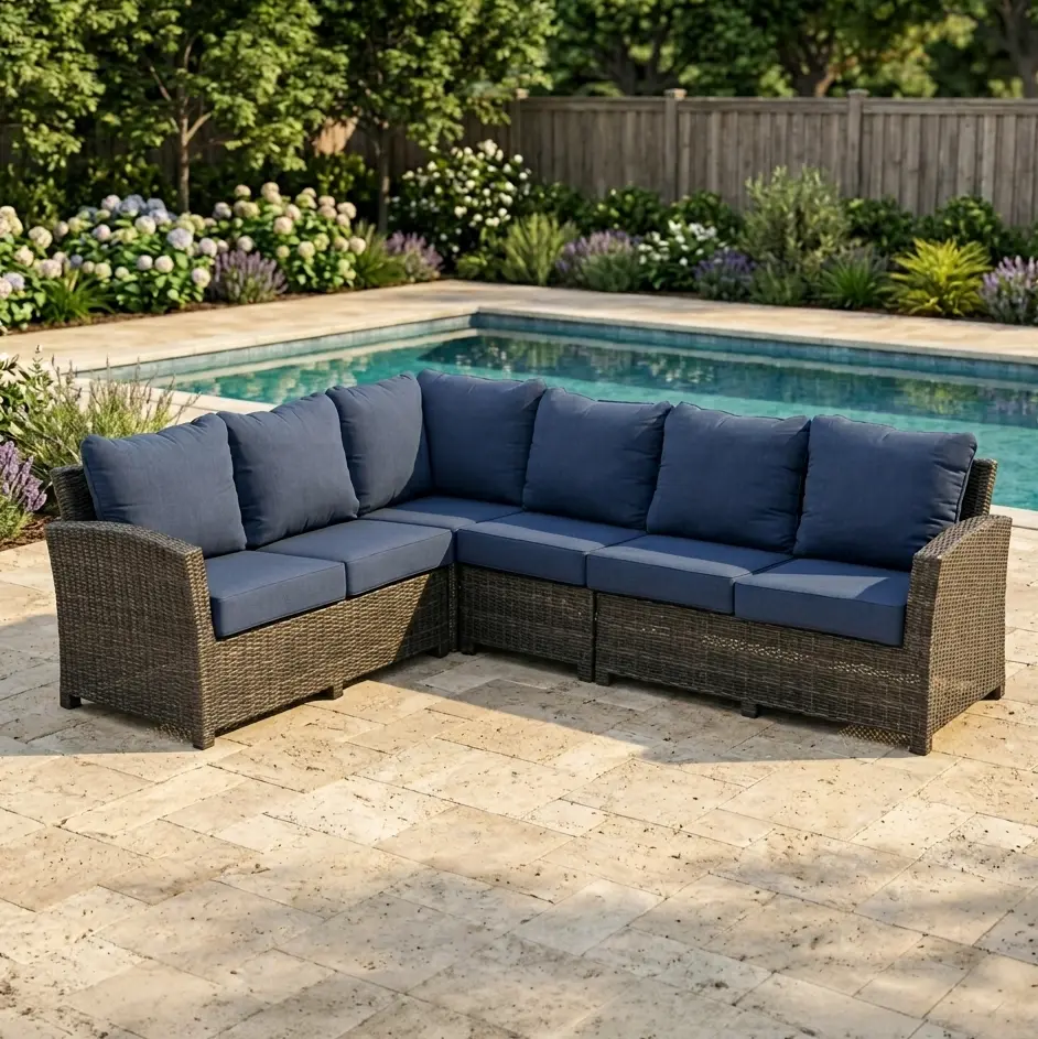 Ellis 4 Piece Sectional Group - Indigo Acrylic