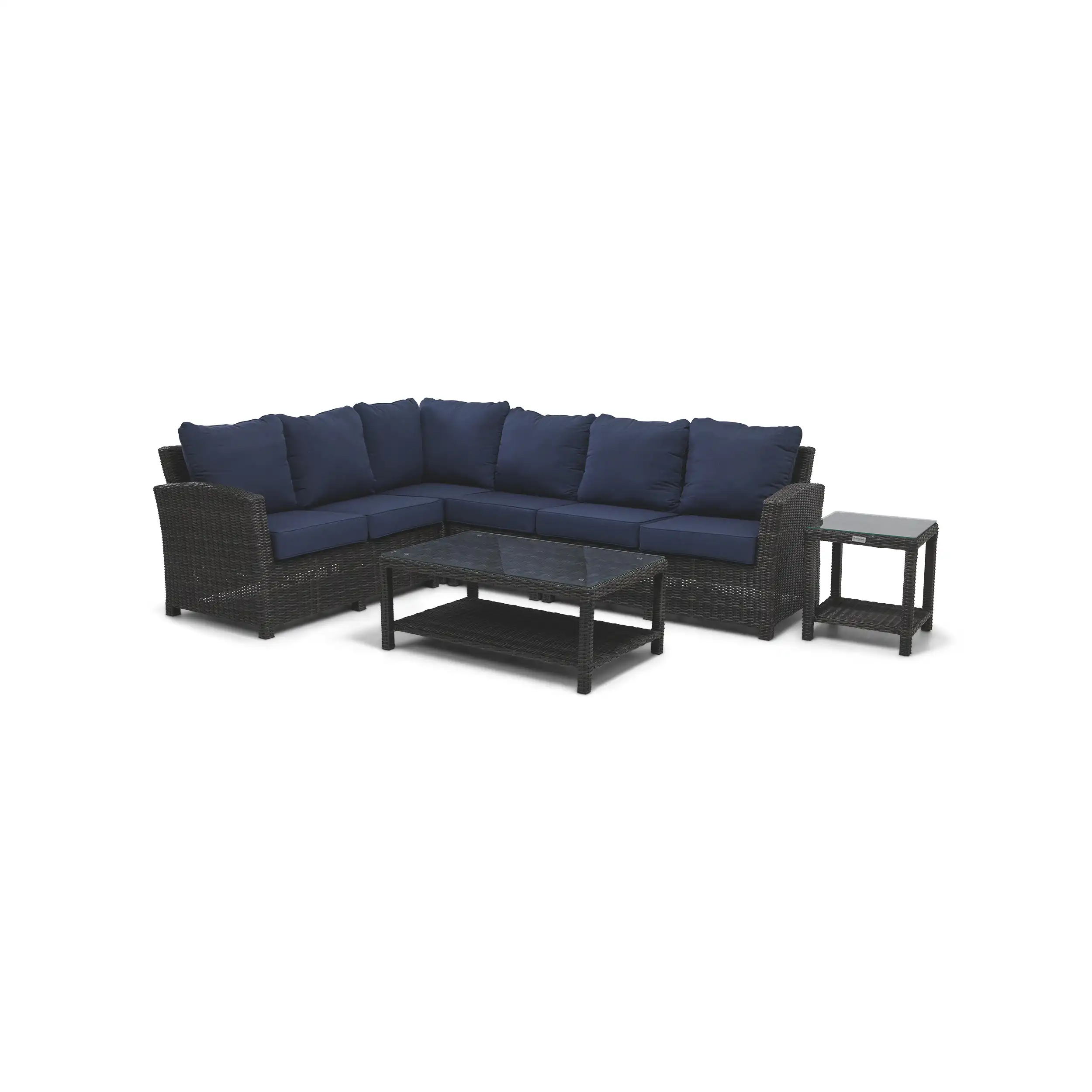 Ellis 6 Piece Sectional Chat Group - Indigo Acrylic - Image 3