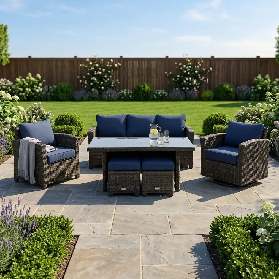 Ellis 7 Piece Sofa Conversation Group - Indigo Acrylic