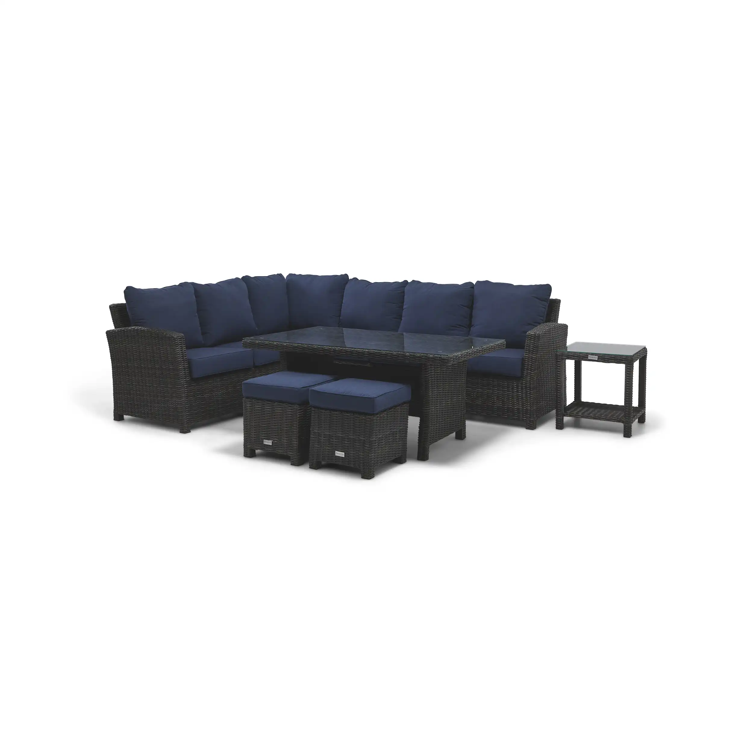 Ellis 7 Piece Sectional Chat Group - Indigo Acrylic - Image 3