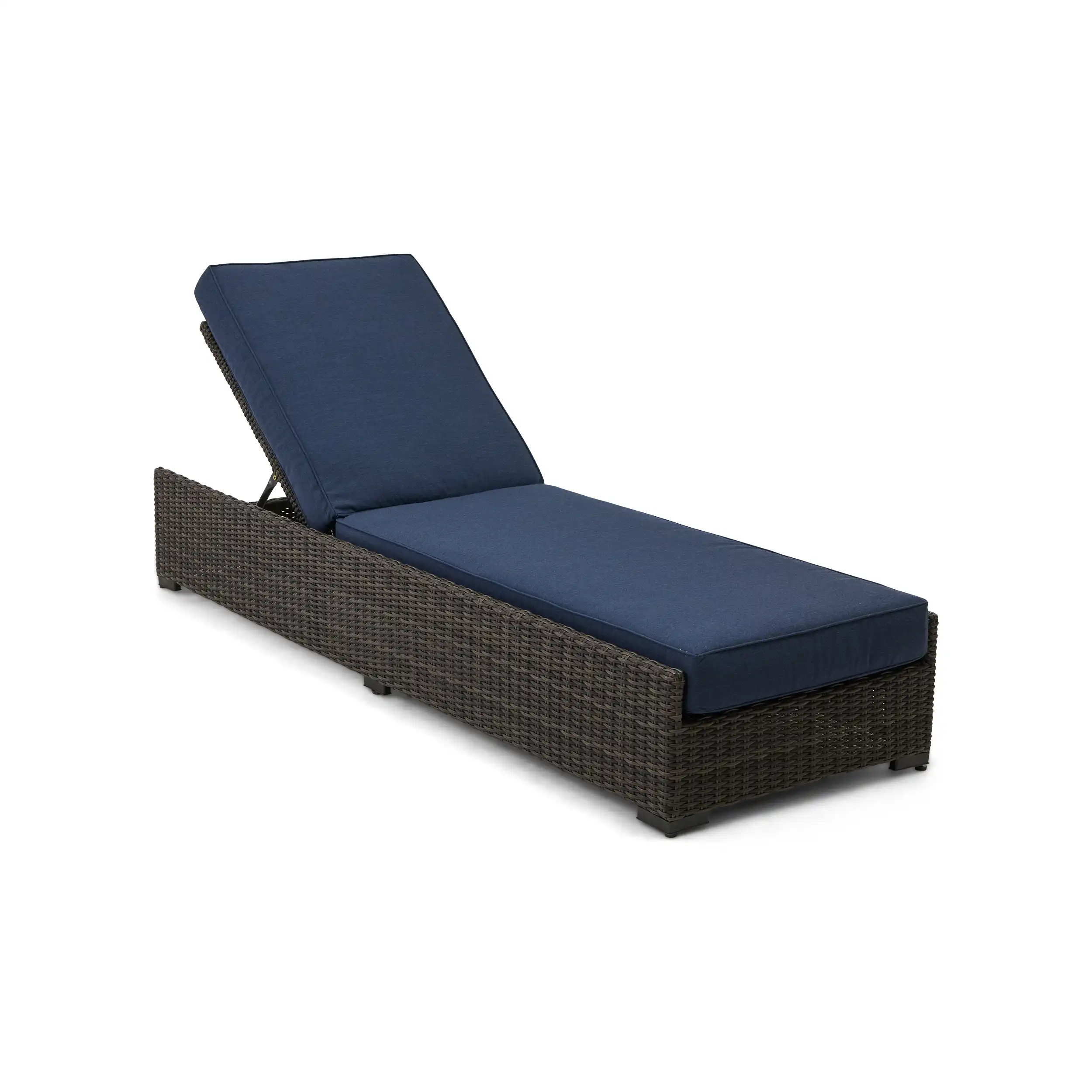 Ellis Silver Oak Woven Chaise Lounge - Indigo Acrylic - Image 3