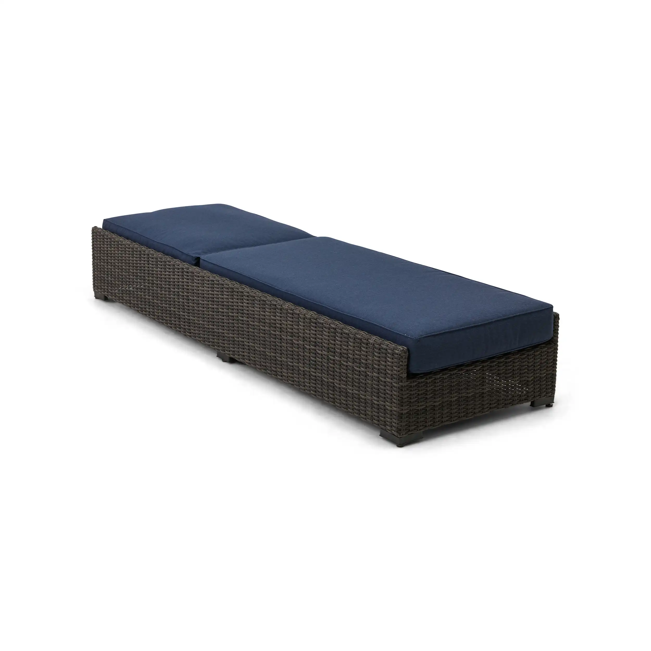 Ellis Silver Oak Woven Chaise Lounge - Indigo Acrylic - Image 4