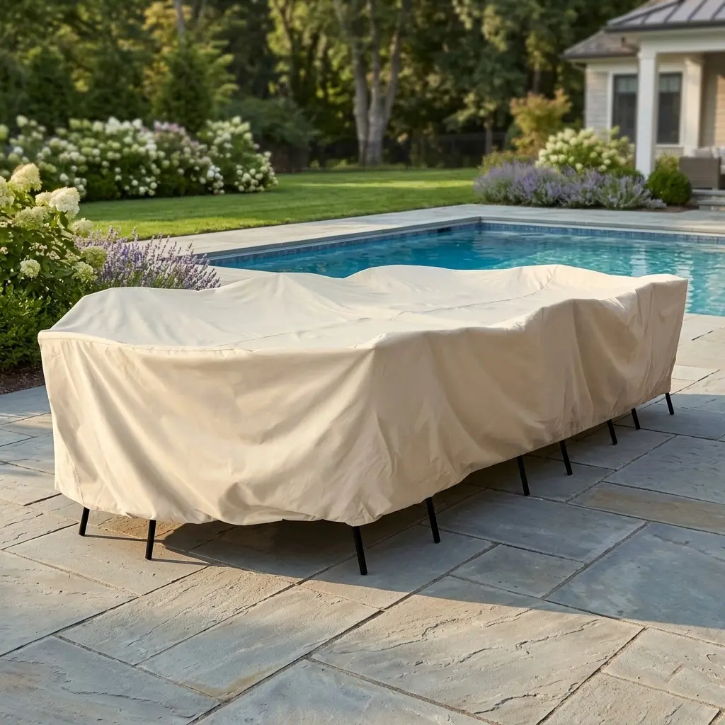 Extra Large Oval/Rectangle Complete Set Cover W/ Ties