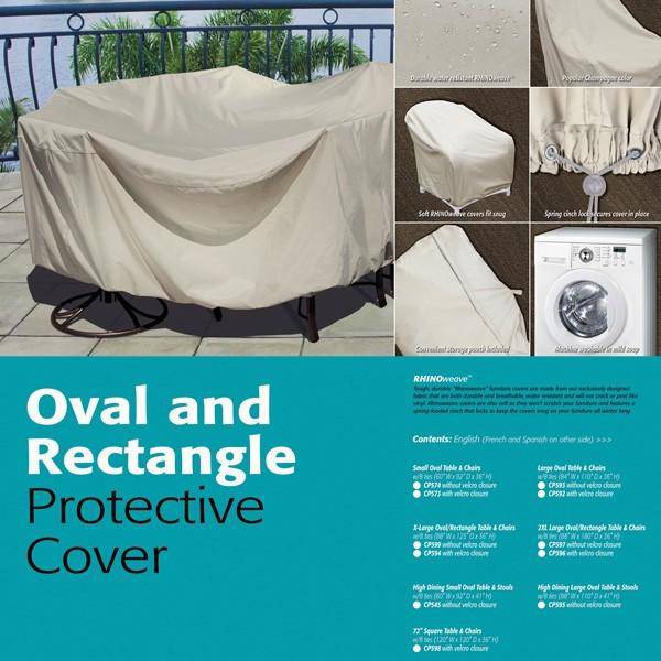 Extra Large Oval/Rectangle Complete Set Cover W/ Ties - Image 3