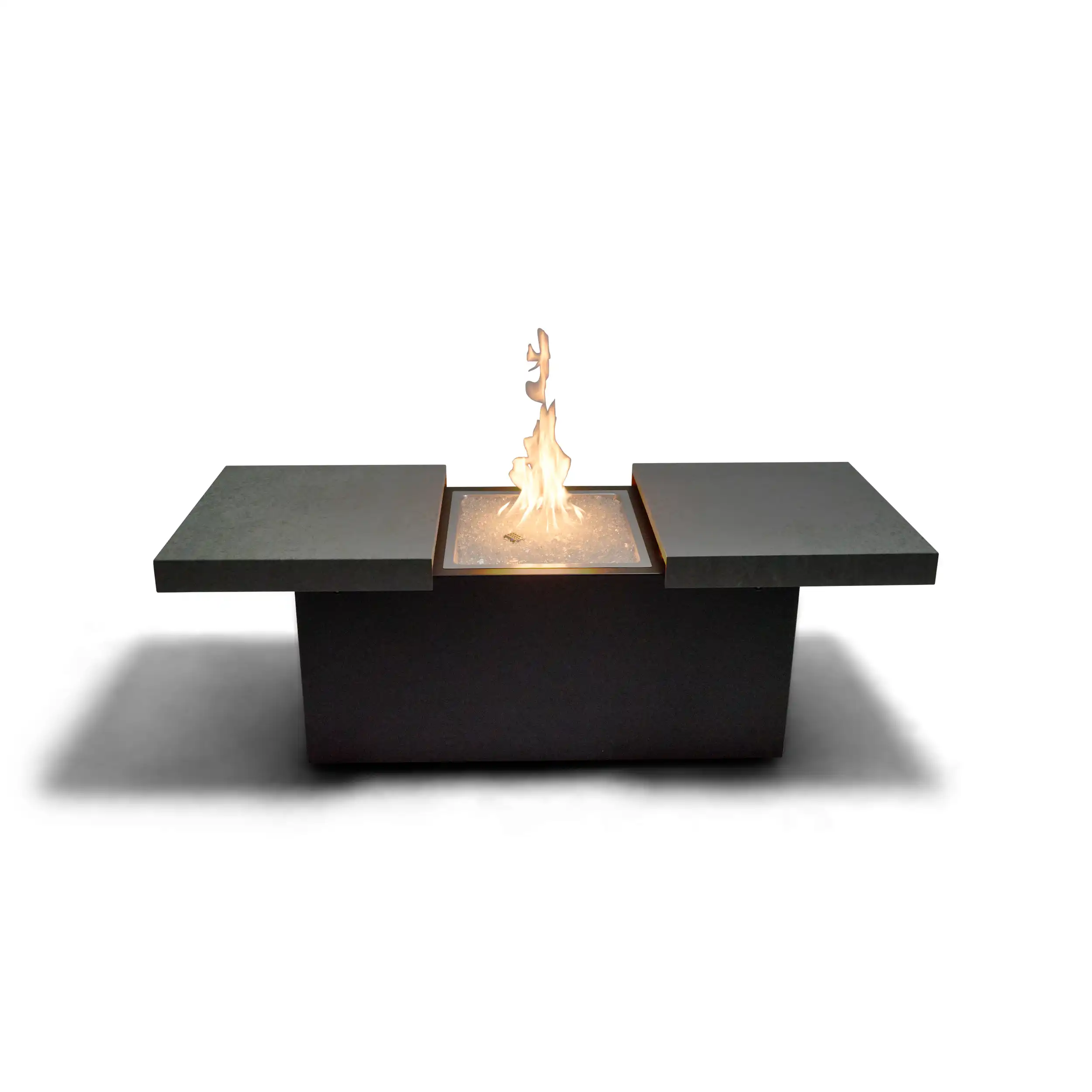 24"x48" Rectangle Concrete Black Firepit/Coffee Table - Image 3