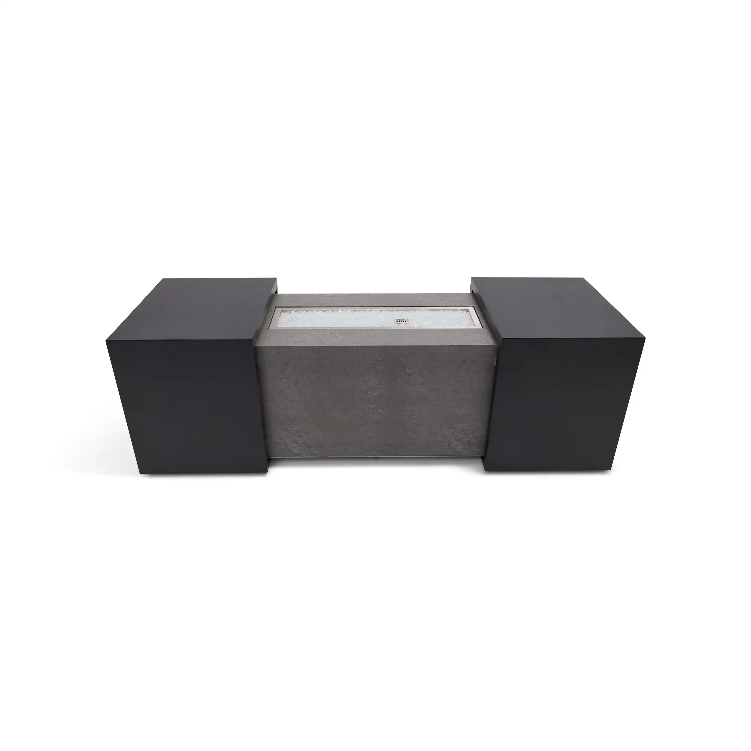 24"x58" Rectangle Concrete Black Modern Firepit/Coffee Table - Image 6