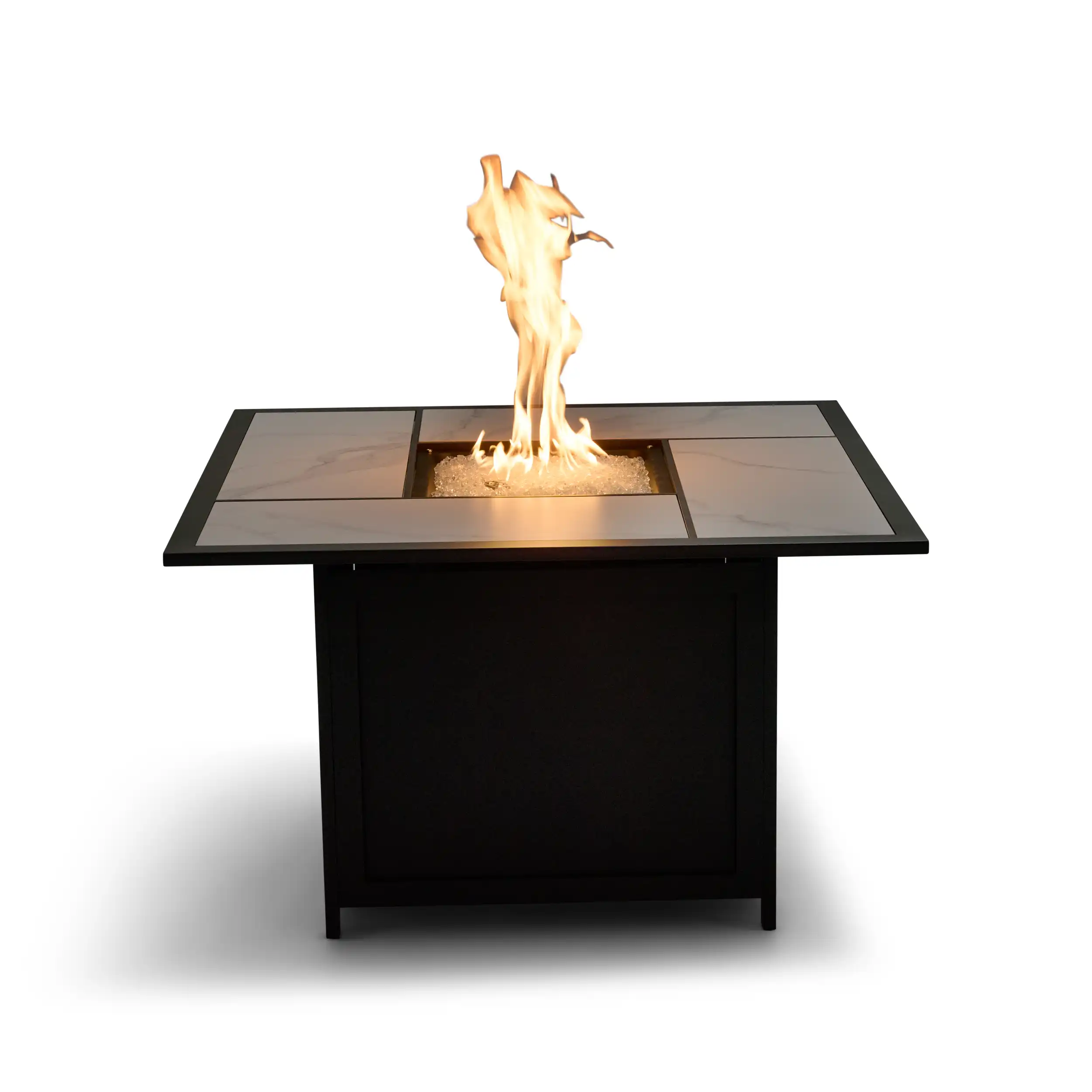 42" Square Black Sintered Stone Firepit W/ Lid - Image 3