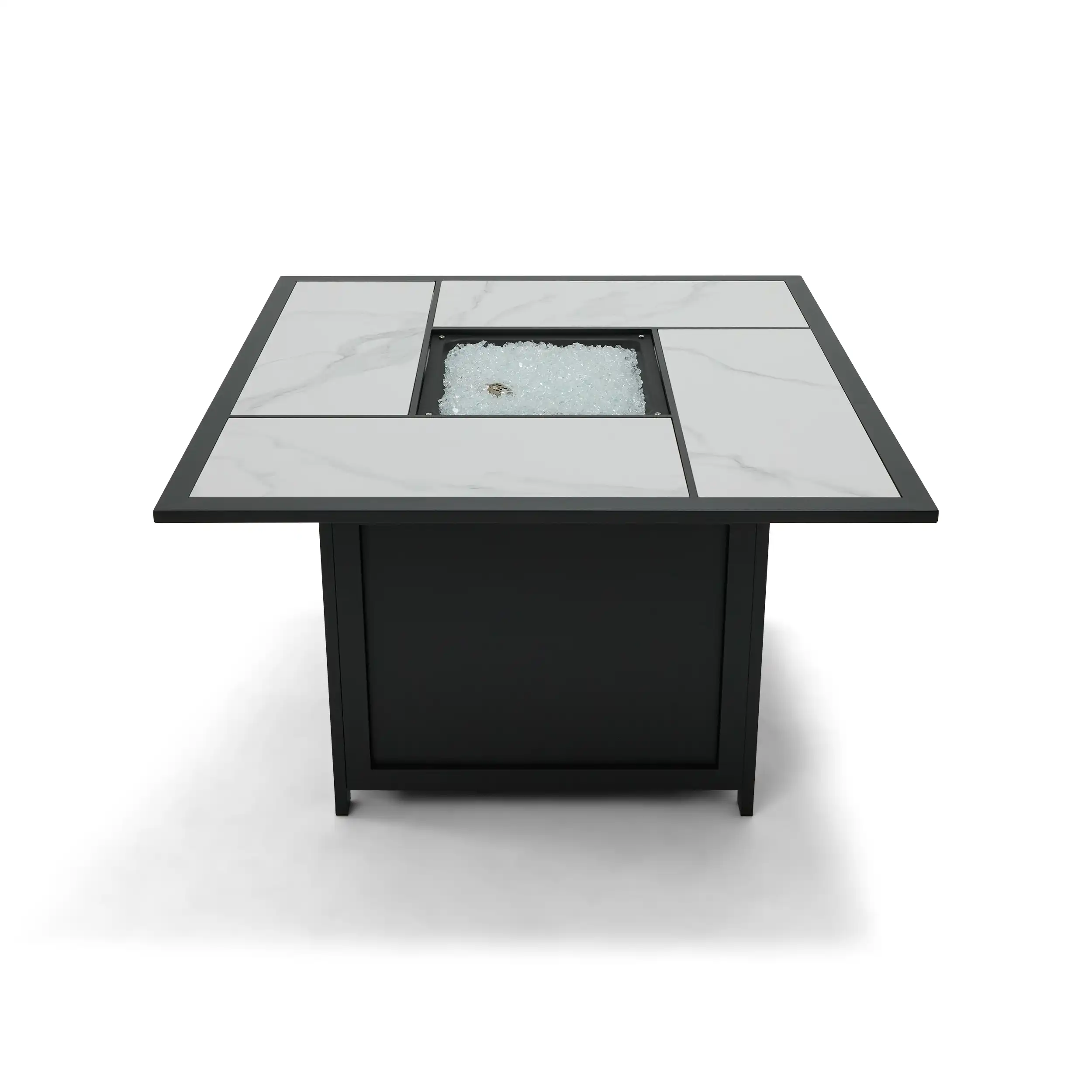 42" Square Black Sintered Stone Firepit W/ Lid - Image 5