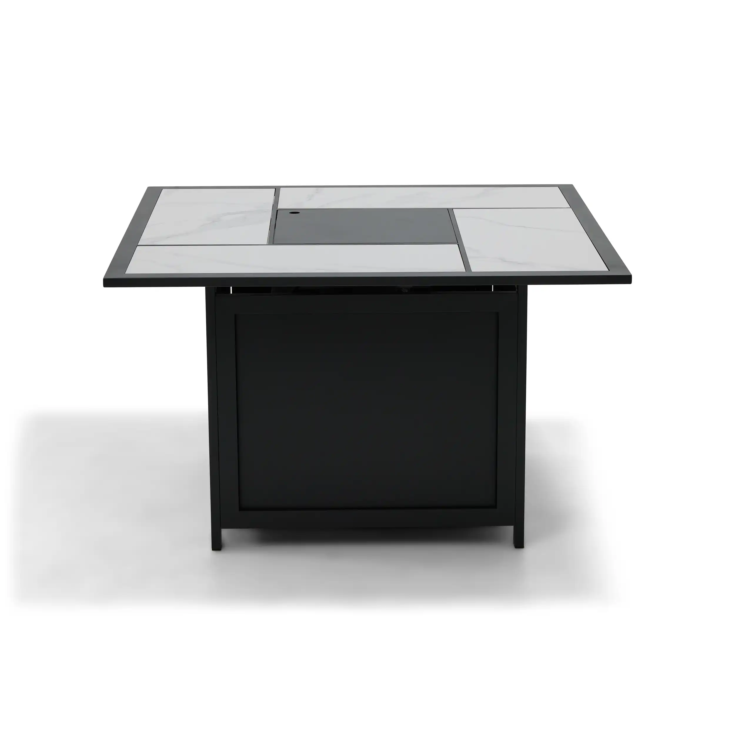 42" Square Black Sintered Stone Firepit W/ Lid - Image 7