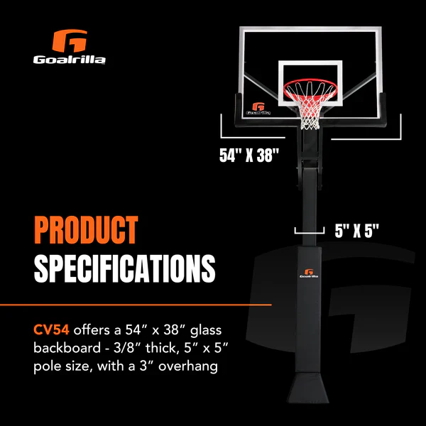 Goalrilla Clear View 54 System W/ Universal Pole Pad & Backboard Pad - Image 4