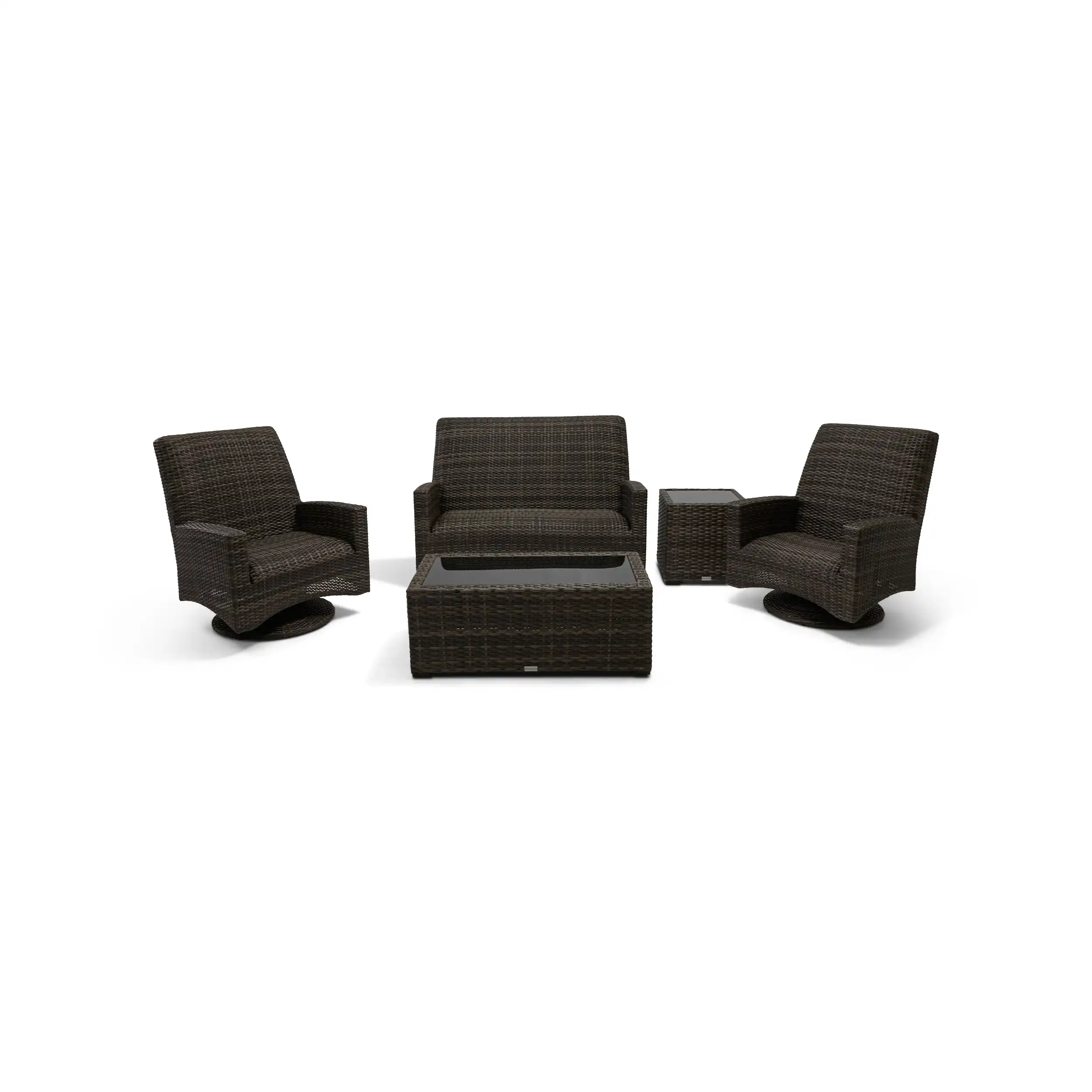 Grey Kampala 5 Piece QDF Loveseat Chat Group - Image 2
