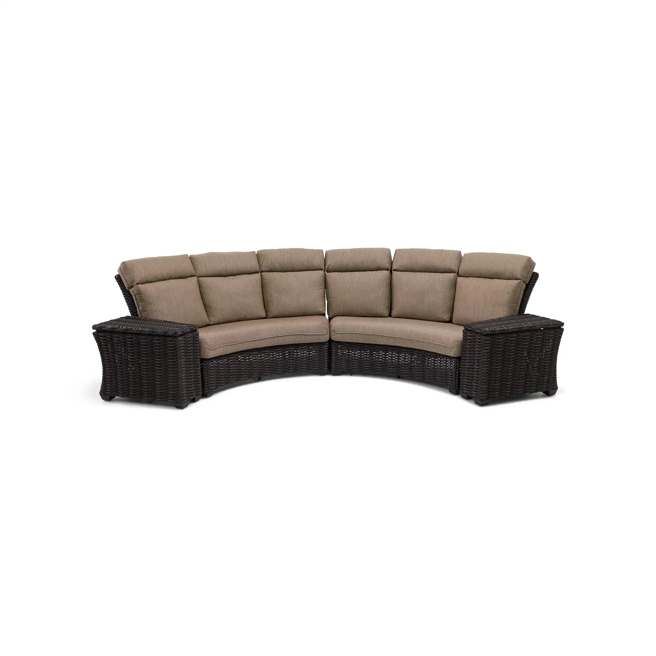 Kampala 4 Piece Curved Sectional Group - Mirage Latte - Image 2