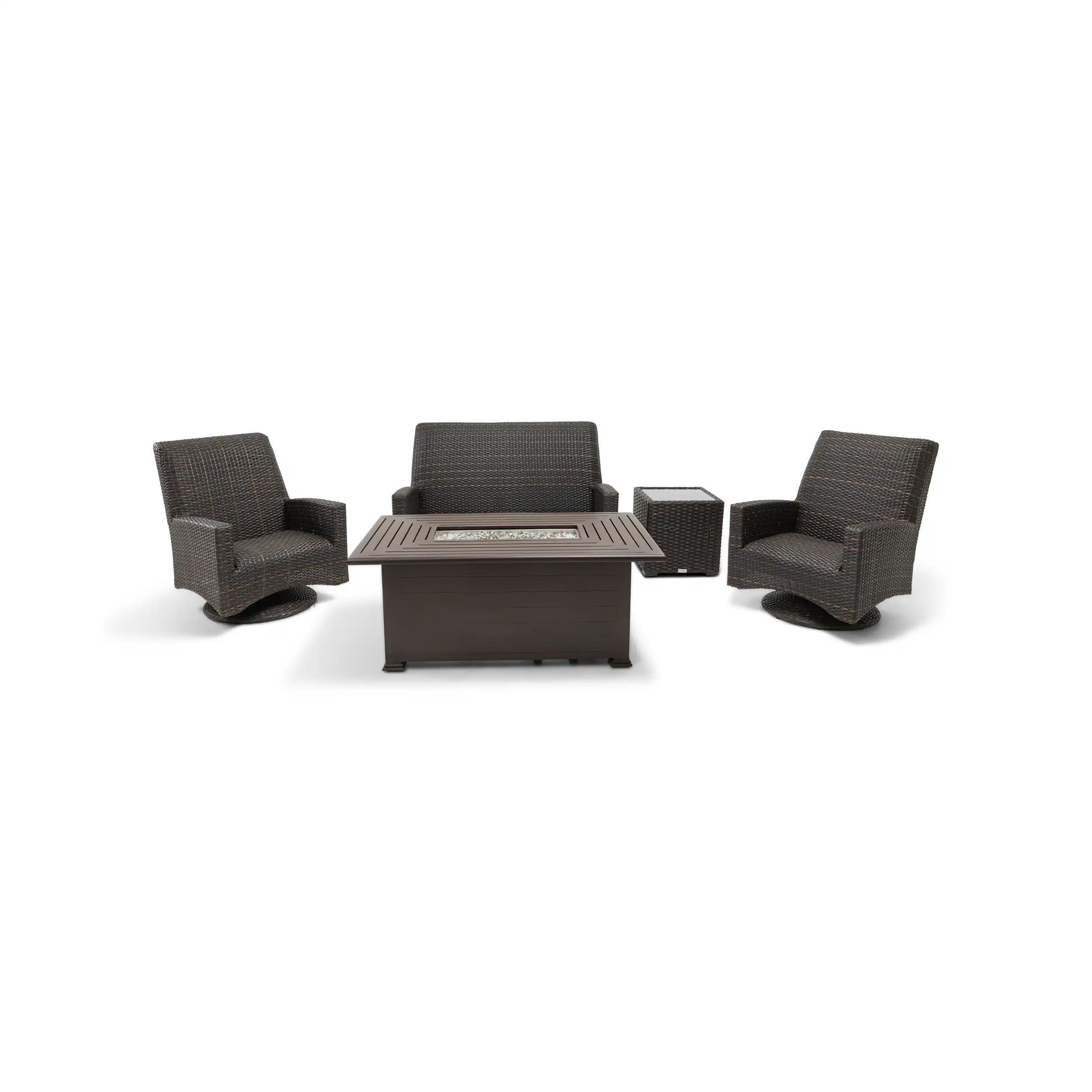 Kampala 5 Piece QDF Loveseat Firepit Chat Group - Image 3