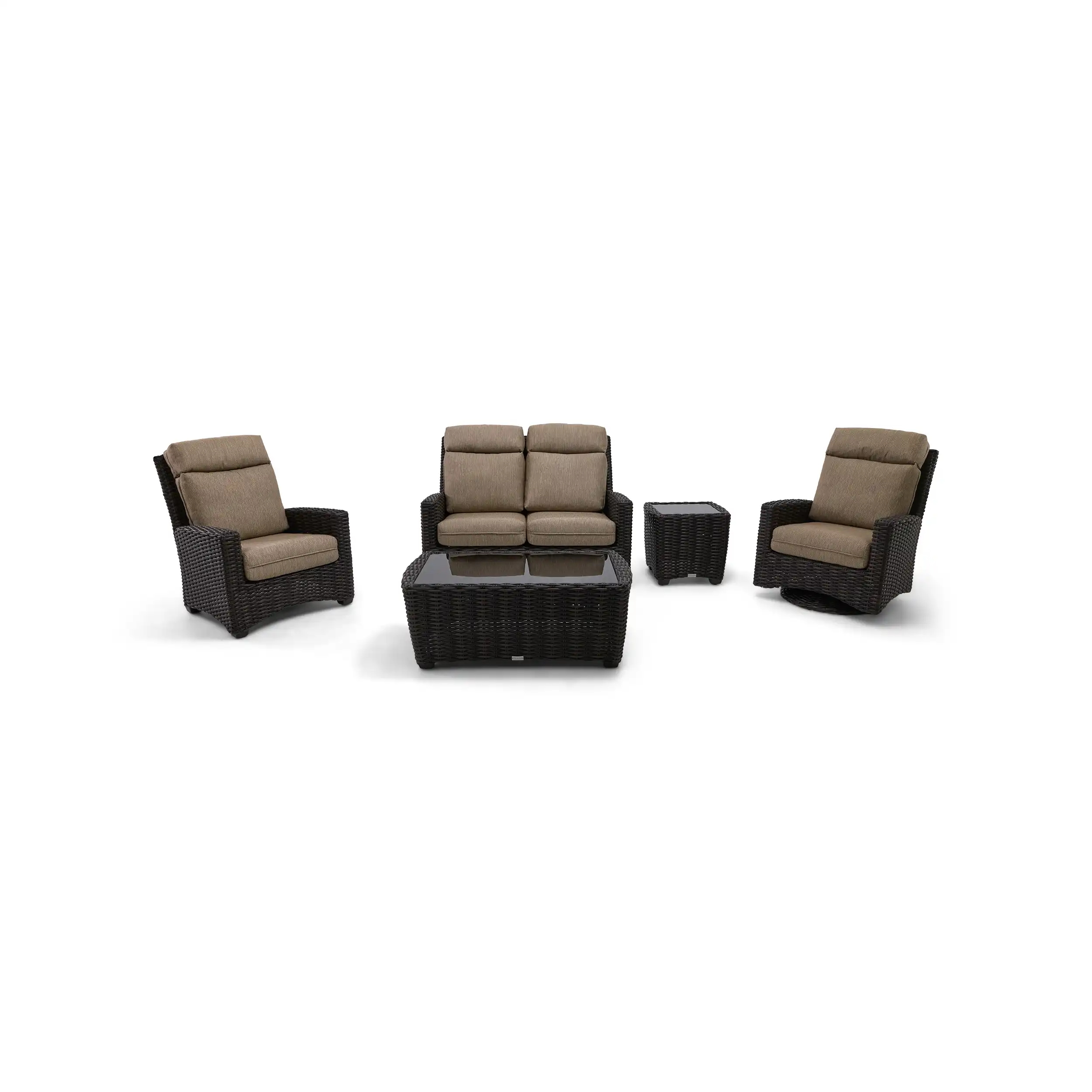 Kampala 5 Piece Loveseat Chat Group - Mirage Latte - Image 2
