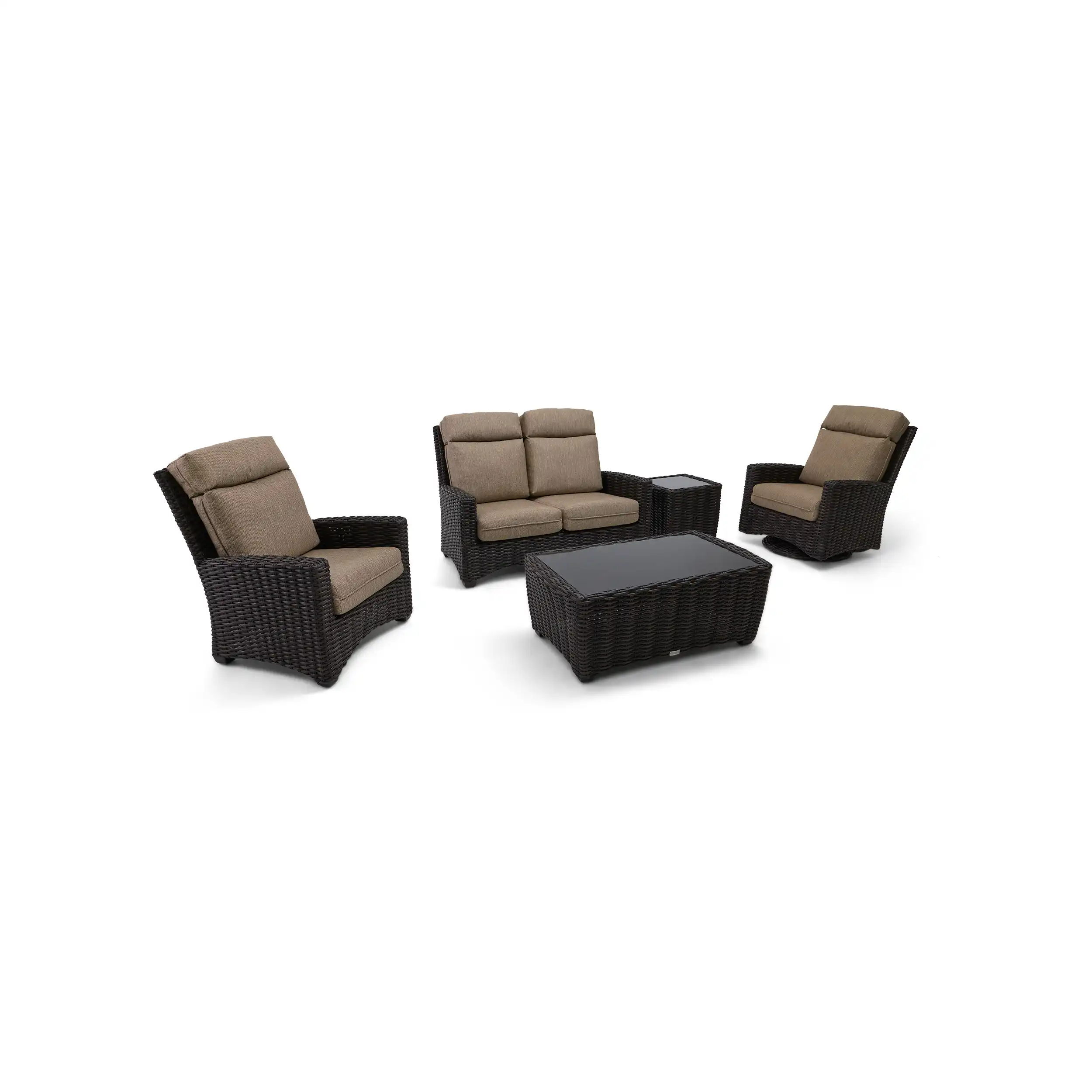 Kampala 5 Piece Loveseat Chat Group - Mirage Latte - Image 3