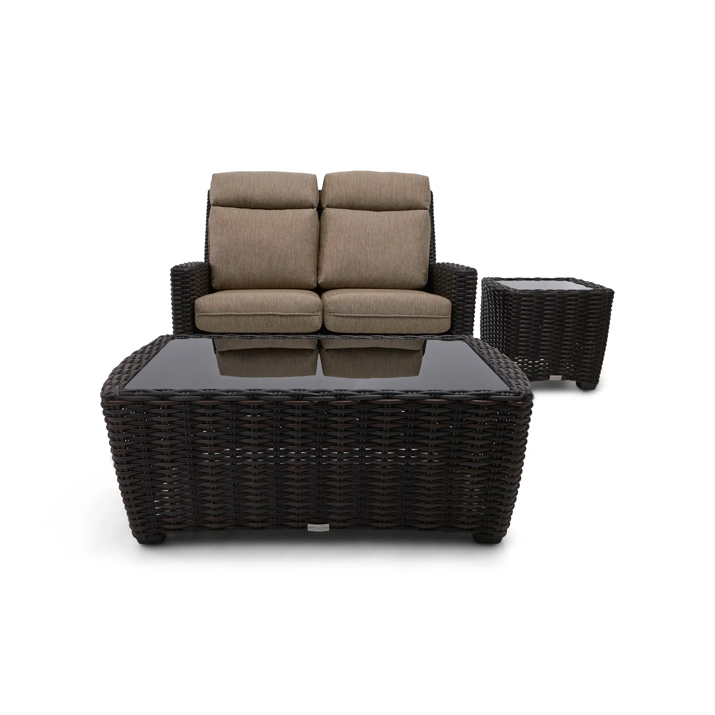 Kampala 5 Piece Loveseat Chat Group - Mirage Latte - Image 4