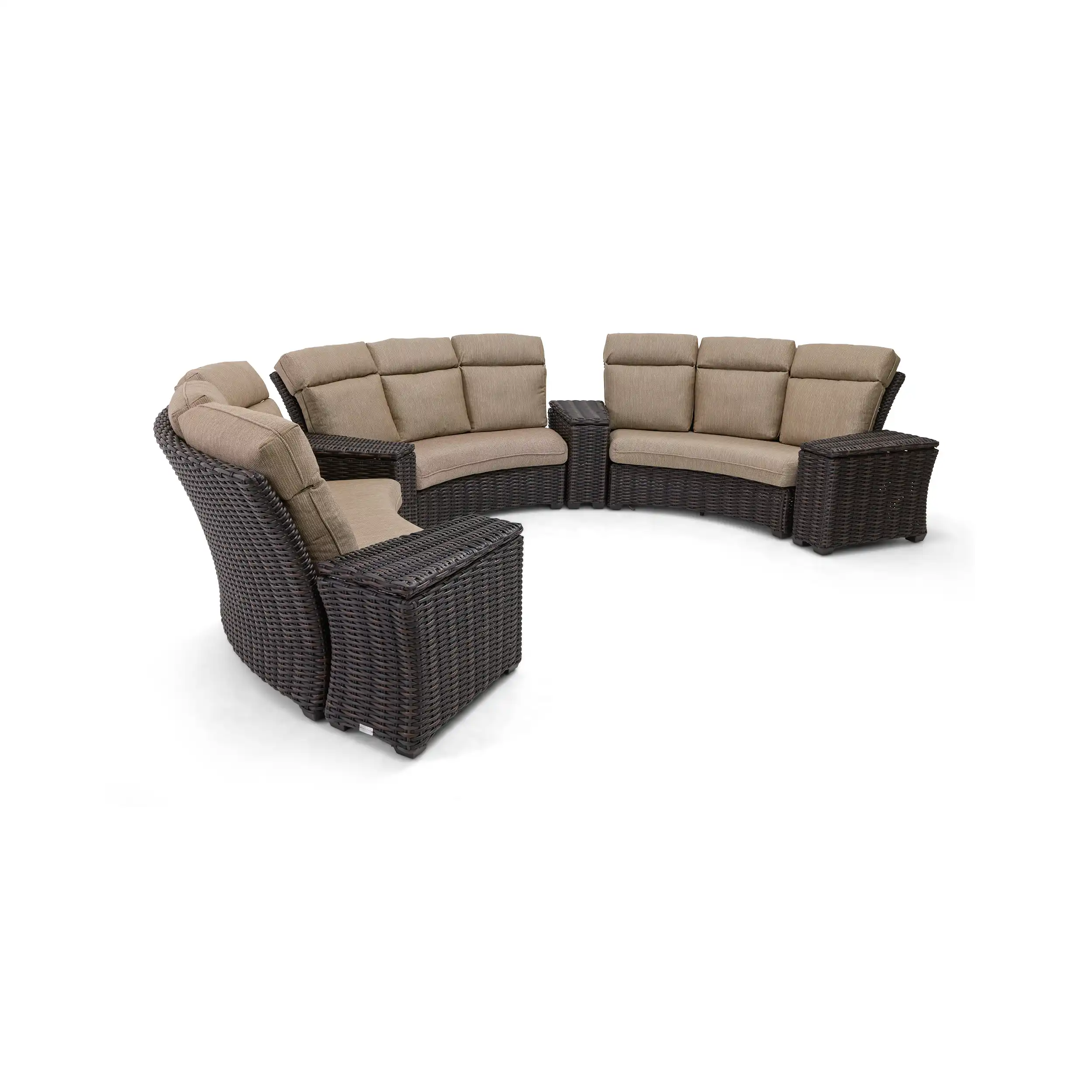 Kampala 7 Piece Curved Sectional Group - Mirage Latte - Image 3