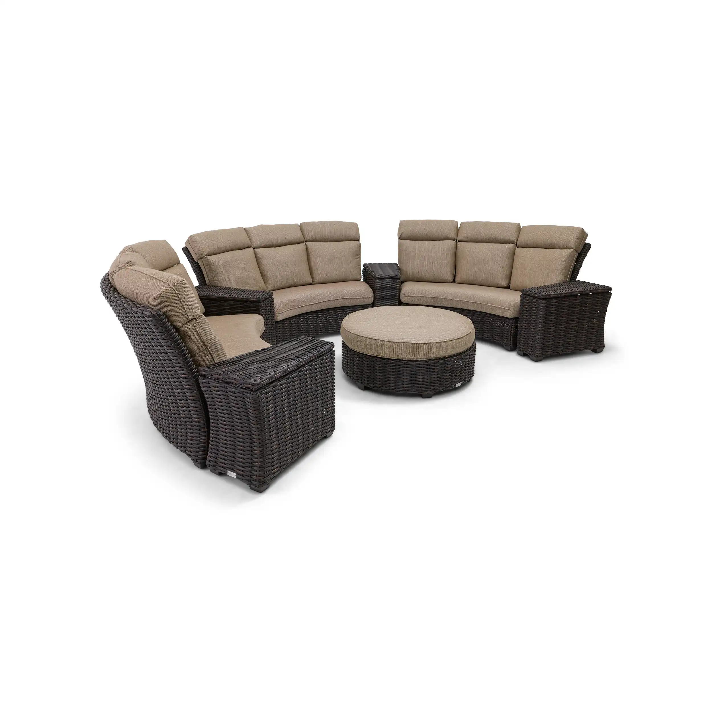 Kampala 8 Piece Curved Sectional Chat Group - Mirage Latte - Image 3