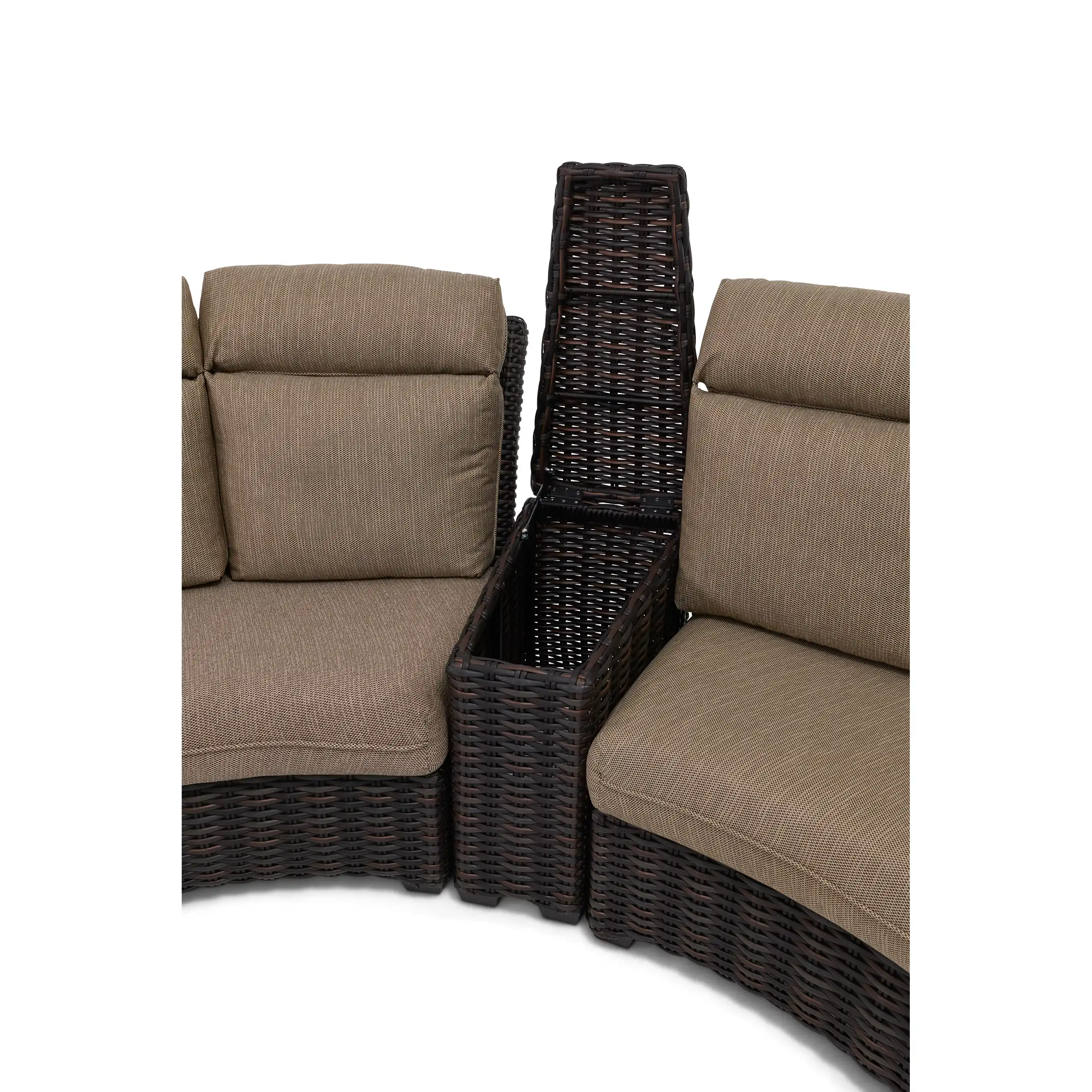 Kampala 7 Piece Curved Sectional Group - Mirage Latte - Image 4