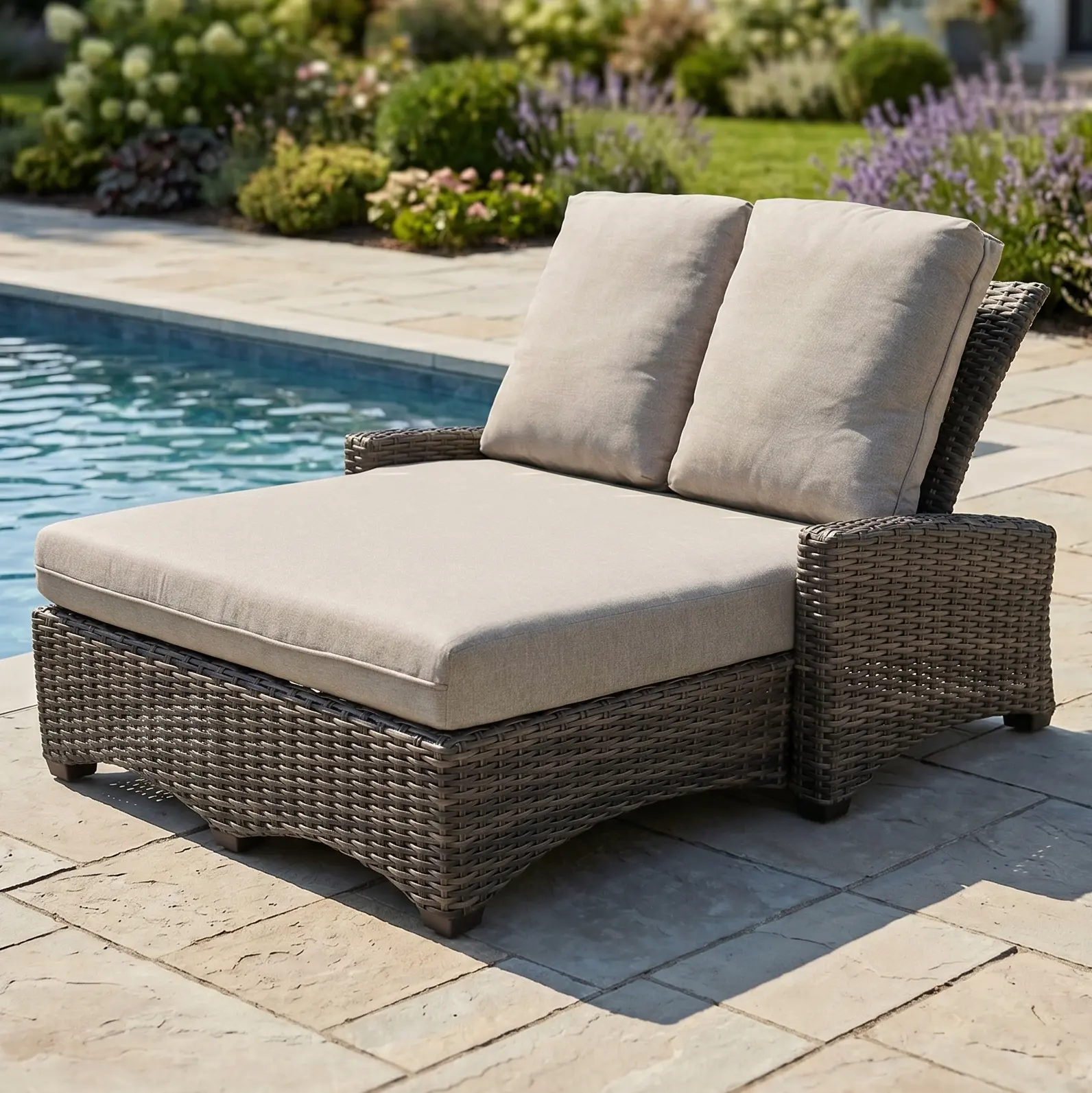 Kampala Double Chaise Lounge - Makar Oyster